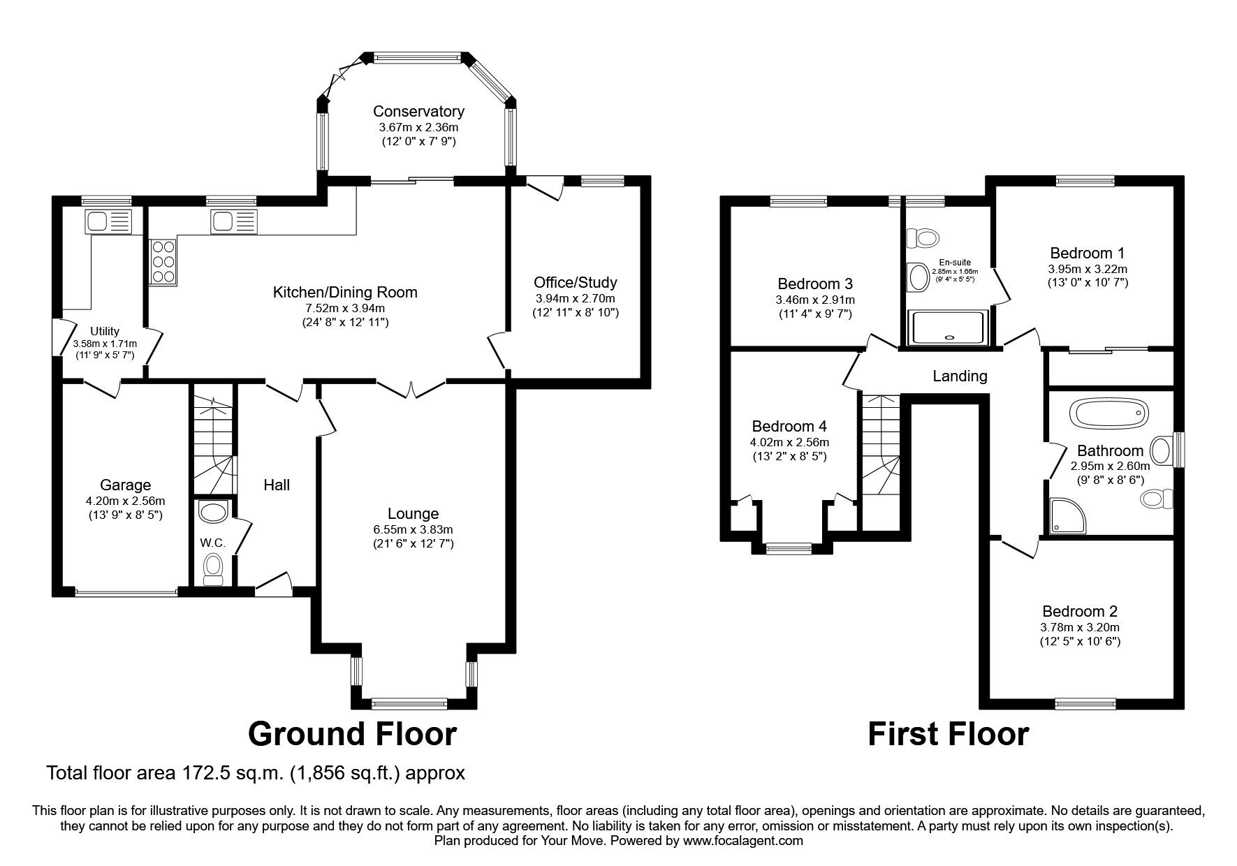 Floorplan of 4 bedroom Detached House for sale, Coventry Road, Sharnford, Leicestershire, LE10