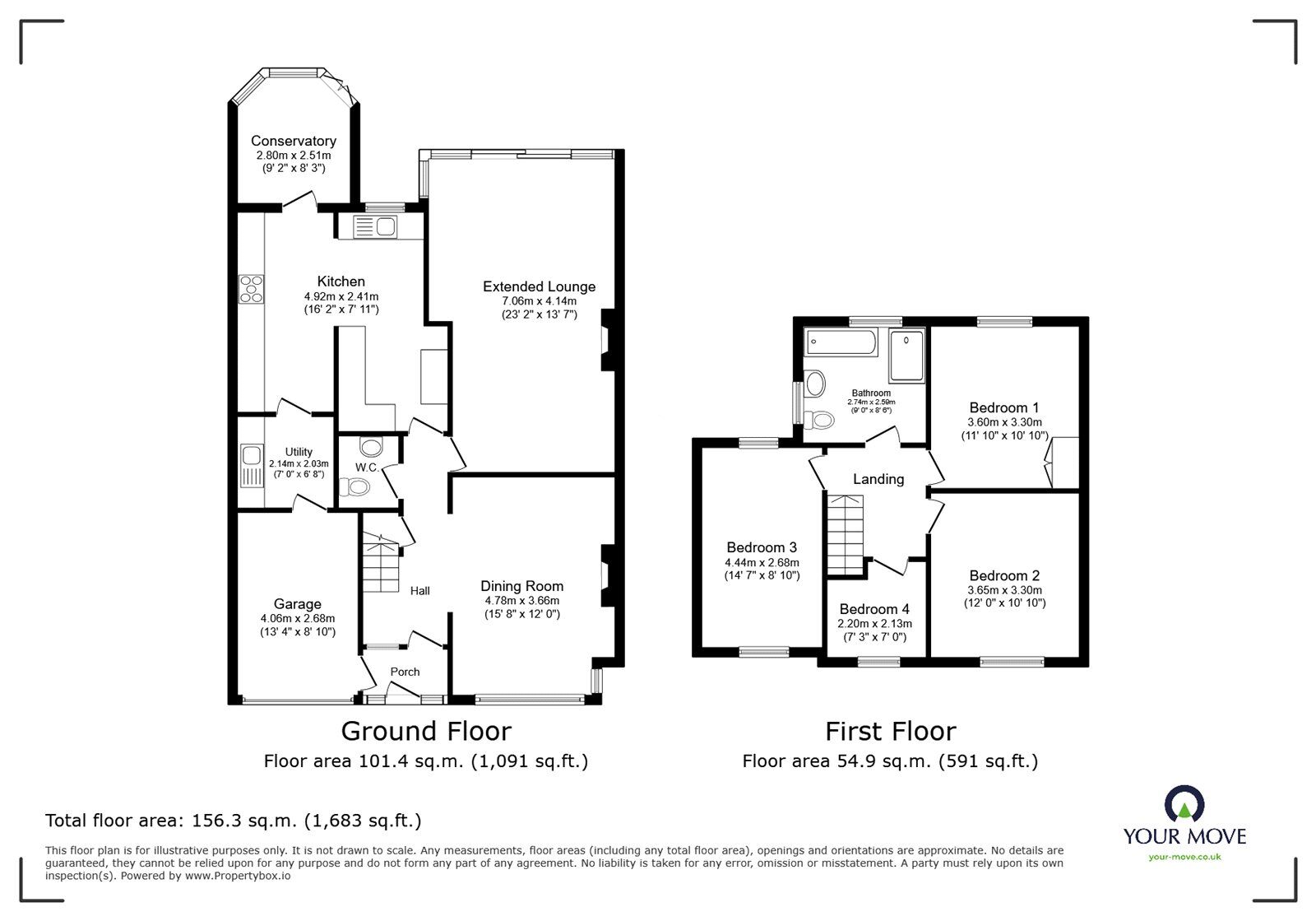 Floorplan of 4 bedroom Detached House for sale, Ashby Road, Hinckley, Leicestershire, LE10