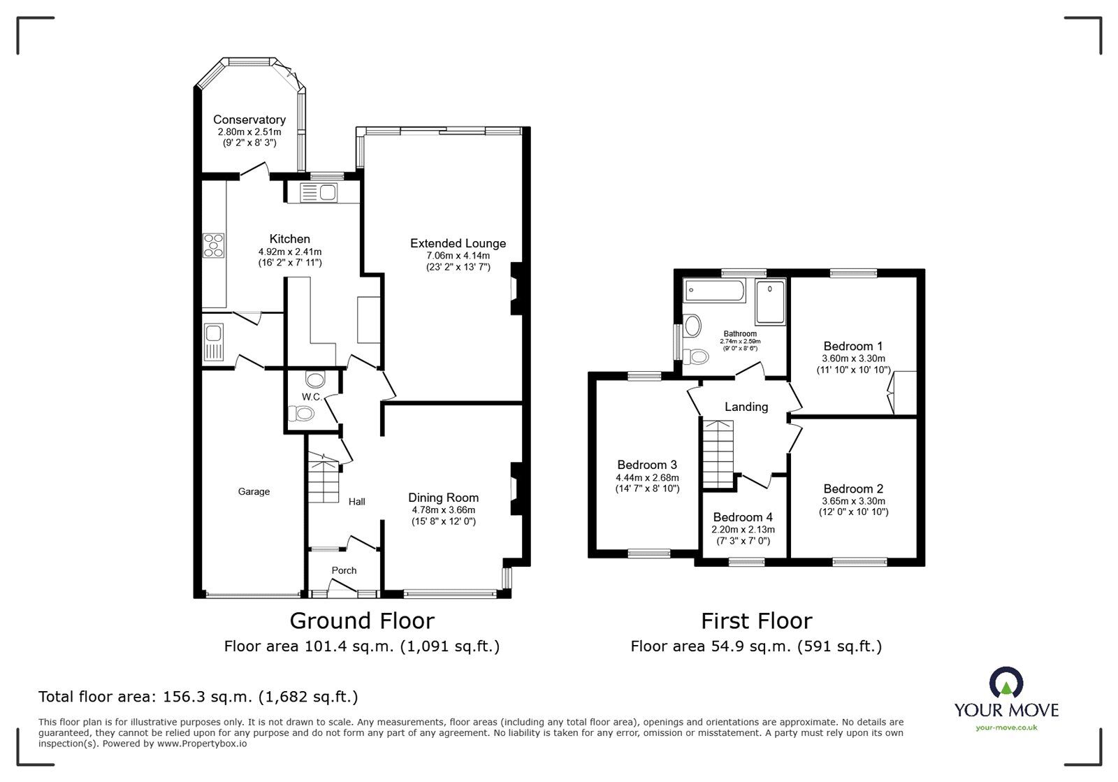 Floorplan of 4 bedroom Detached House for sale, Ashby Road, Hinckley, Leicestershire, LE10