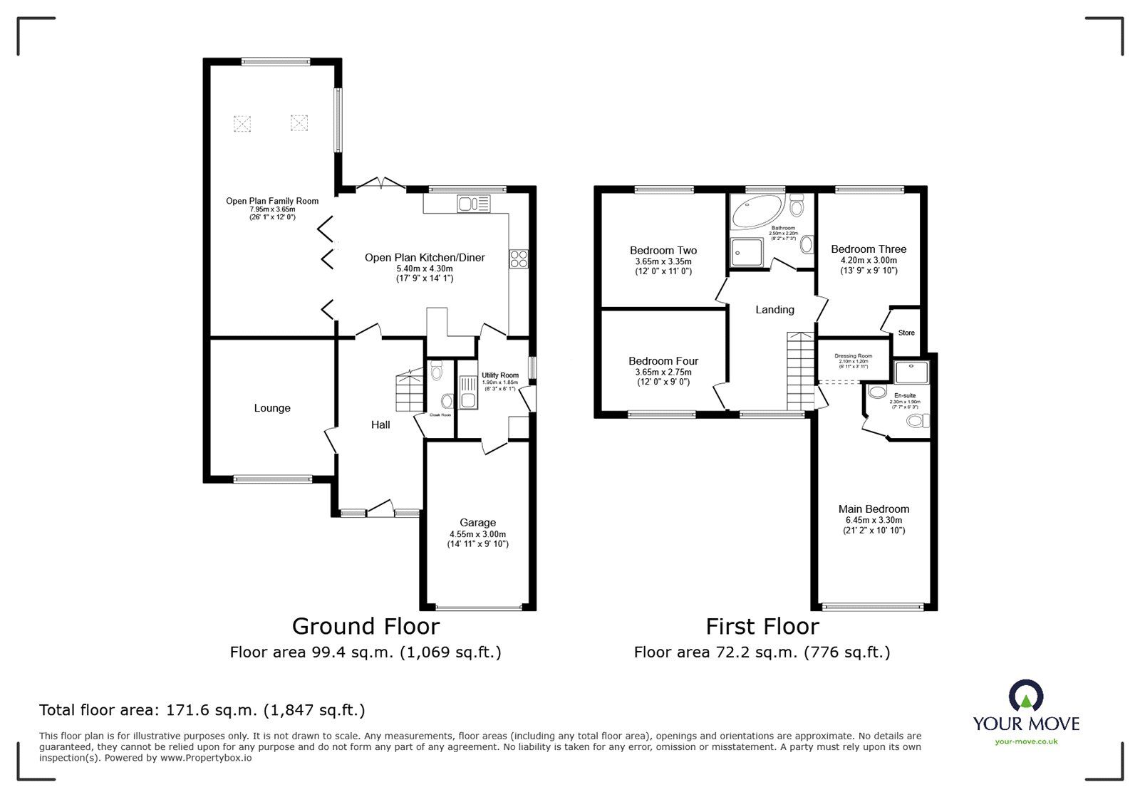 Floorplan of 4 bedroom Detached House for sale, Marlborough Close, Burbage, Leicestershire, LE10