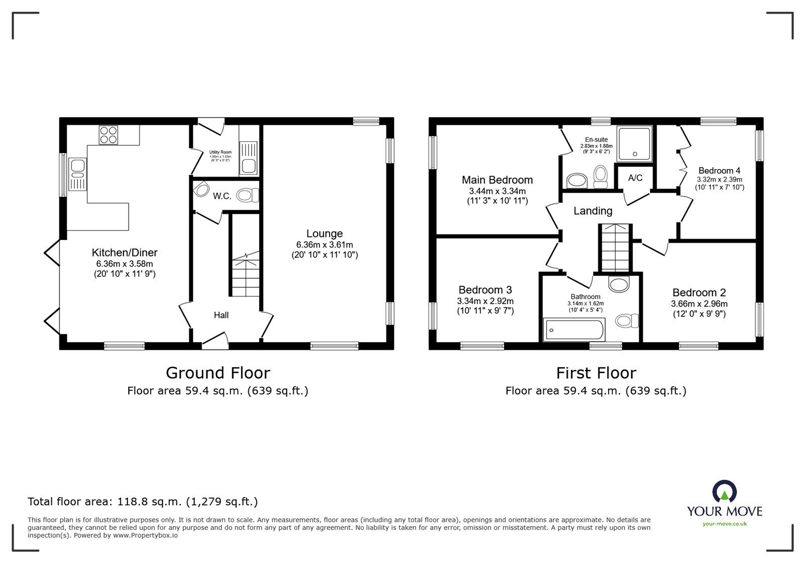 Floorplan of 4 bedroom Detached House for sale, Wentworth Avenue, Elmesthorpe, Leicestershire, LE9