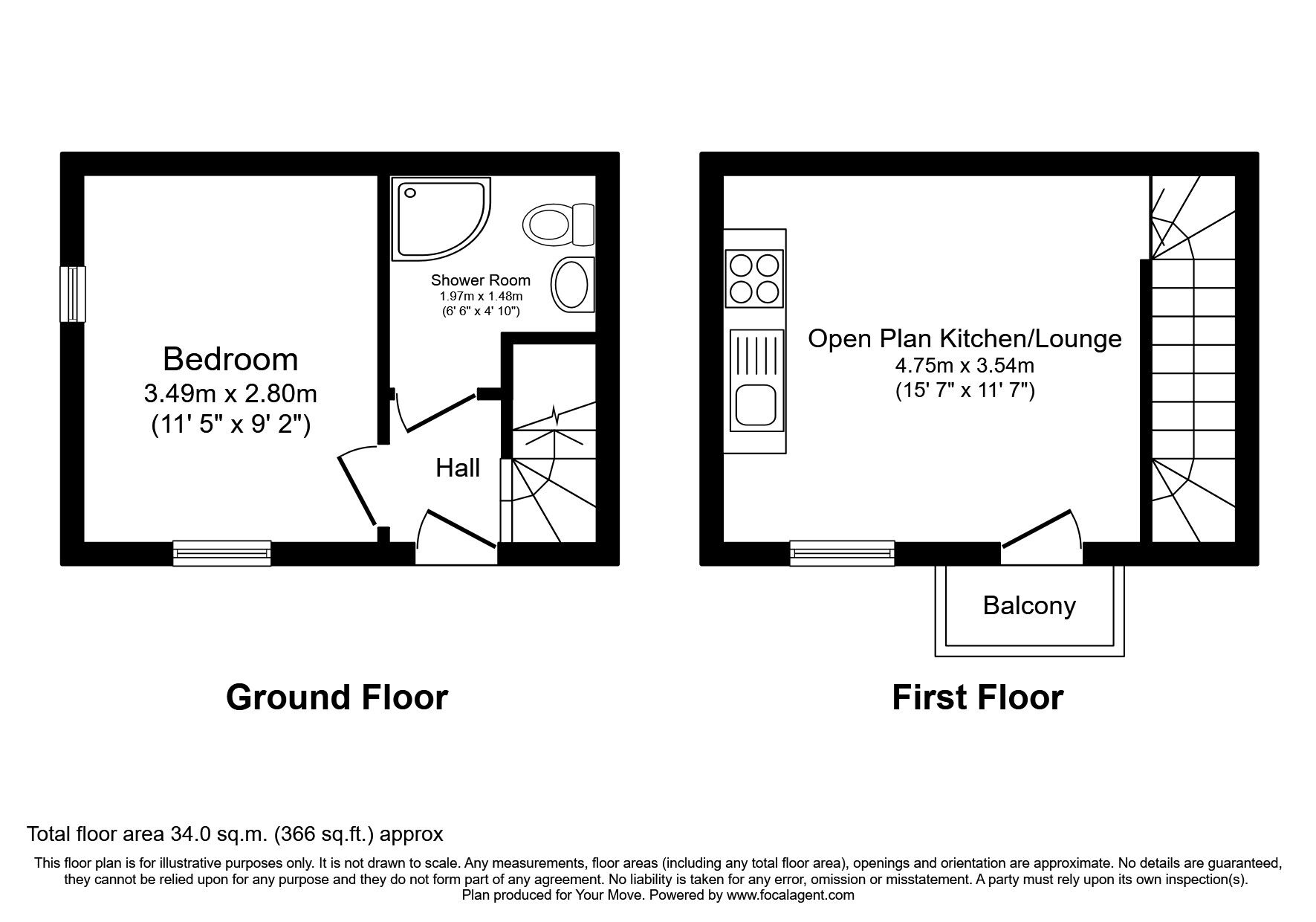 Floorplan of 1 bedroom  House to rent, Bartlett Close, Earl Shilton, Leicestershire, LE9