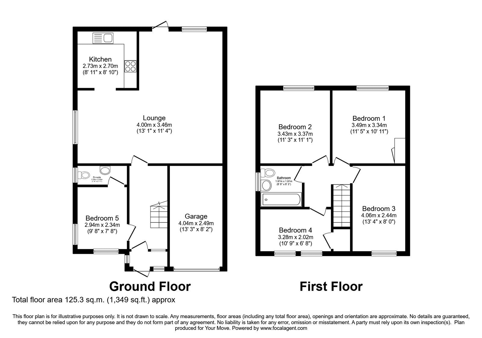 Floorplan of 4 bedroom Detached House for sale, Calver Crescent, Sapcote, Leicestershire, LE9