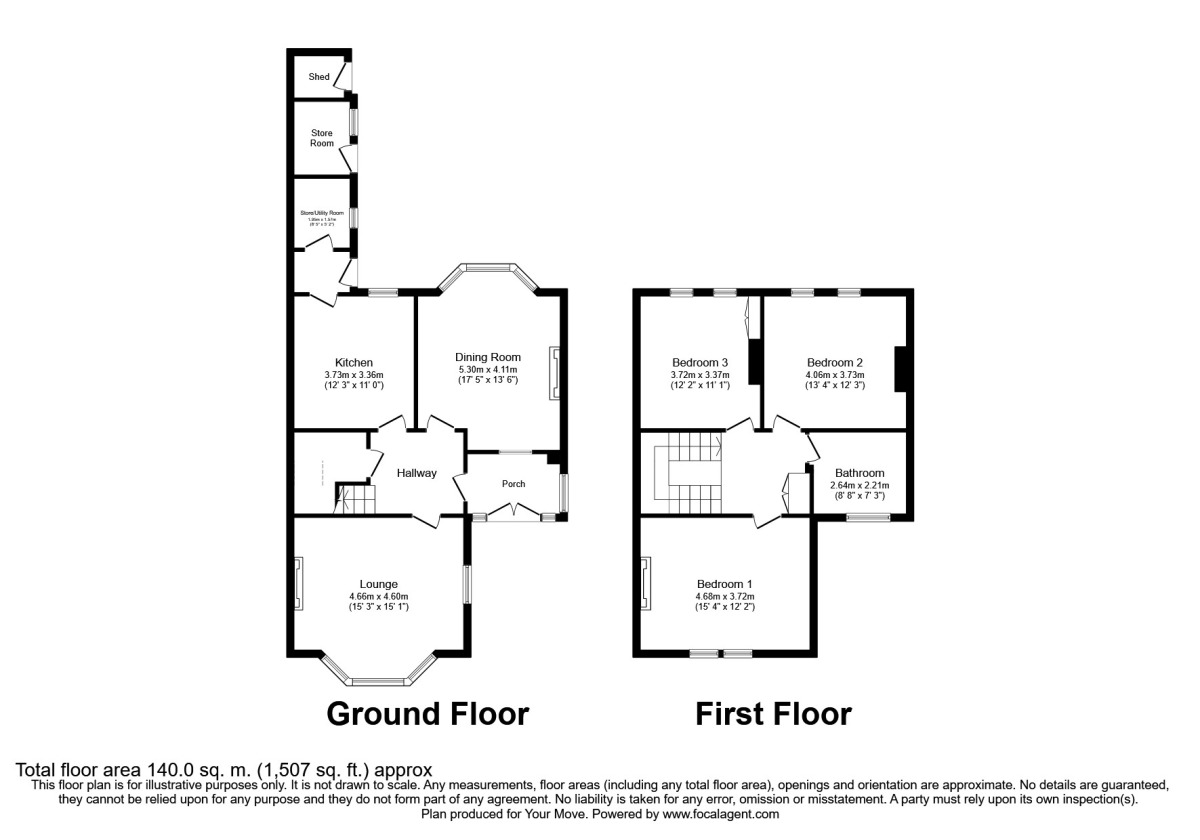 Floorplan of 3 bedroom Detached House for sale, Priesthills Road, Hinckley, Leicestershire, LE10