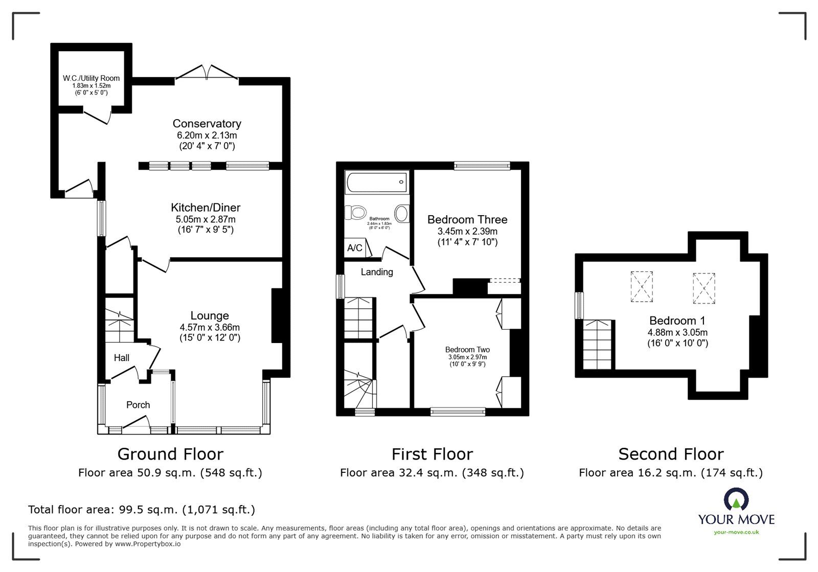 Floorplan of 3 bedroom Semi Detached House for sale, Barwell Lane, Hinckley, Leicestershire, LE10