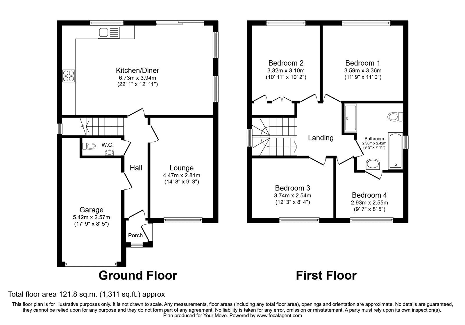 Floorplan of 4 bedroom Detached House to rent, Derby Road, Hinckley, Leicestershire, LE10