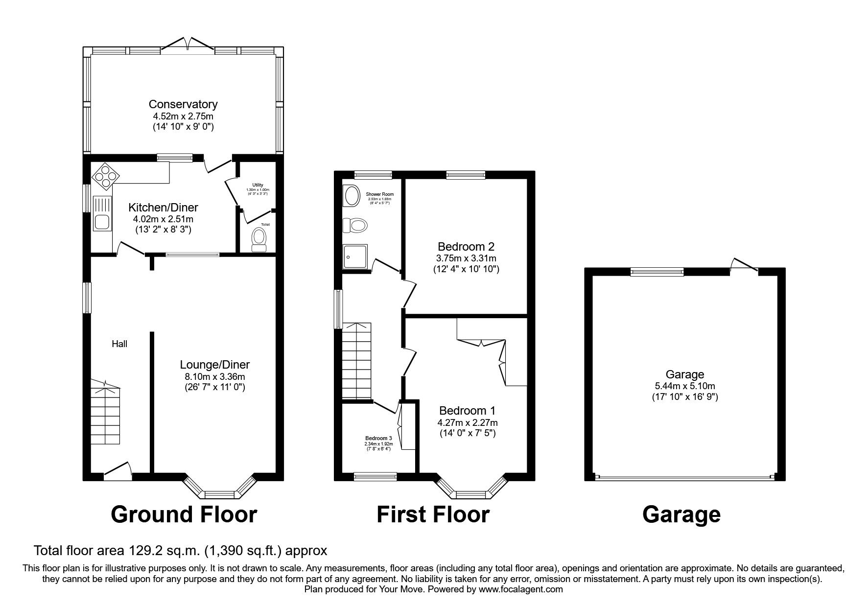 Floorplan of 3 bedroom Semi Detached House to rent, Sunnydale Crescent, Hinckley, Leicestershire, LE10