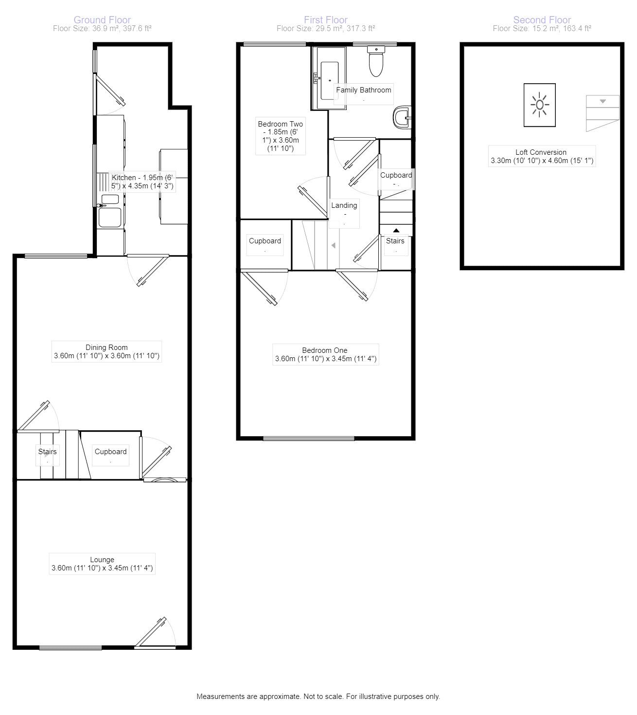 Floorplan of 3 bedroom Mid Terrace House to rent, Canning Street, Hinckley, Leicestershire, LE10