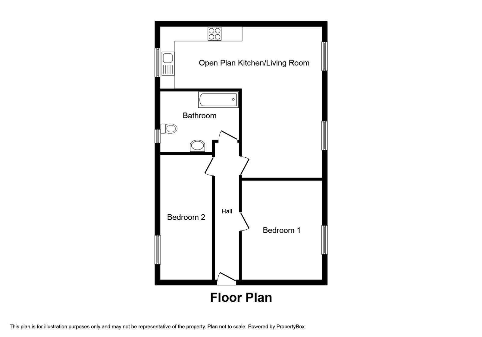 Floorplan of 2 bedroom  Flat to rent, Harris Place, Hinckley, Leicestershire, LE10