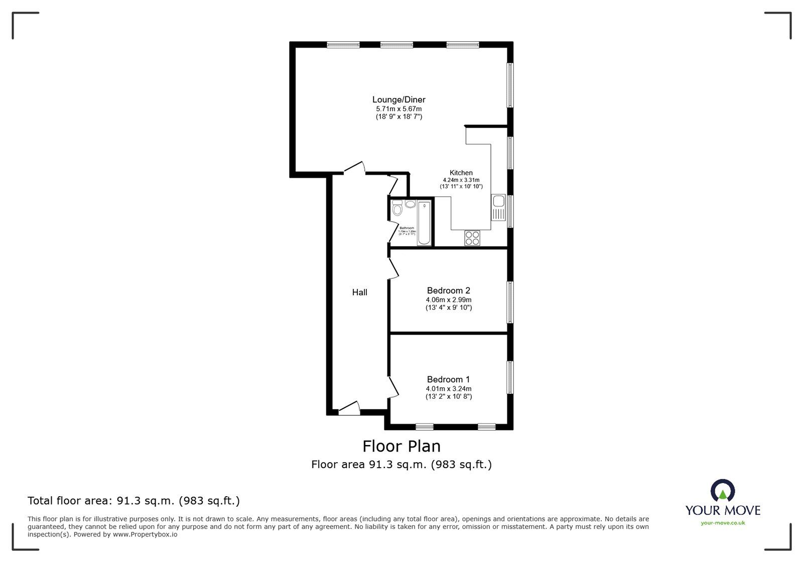 Floorplan of 2 bedroom  Flat to rent, Harris Place, Hinckley, Leicestershire, LE10