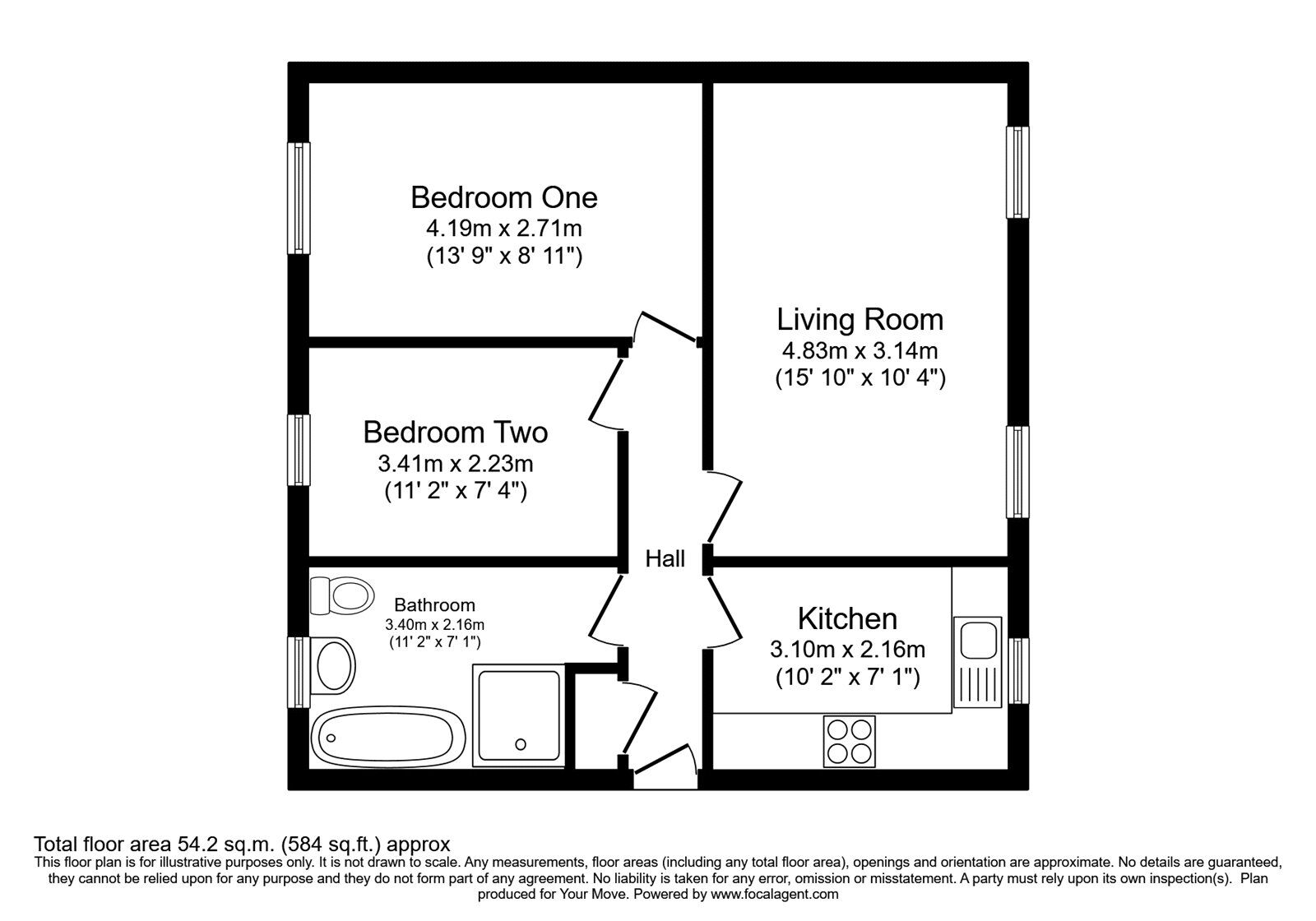 Floorplan of 2 bedroom Flat to rent, Garden Road, Hinckley, Leicestershire, LE10
