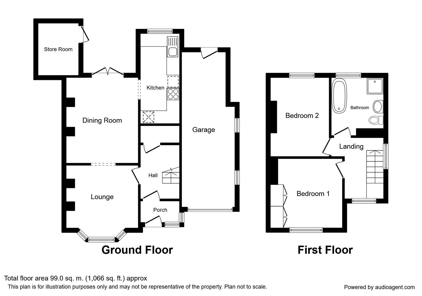Floorplan of 2 bedroom Semi Detached House for sale, Salem Road, Burbage, Leicestershire, LE10