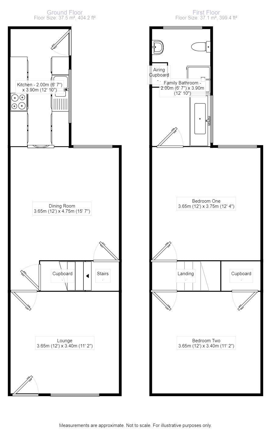 Floorplan of 2 bedroom Mid Terrace House for sale, Rugby Road, Burbage, Leicestershire, LE10