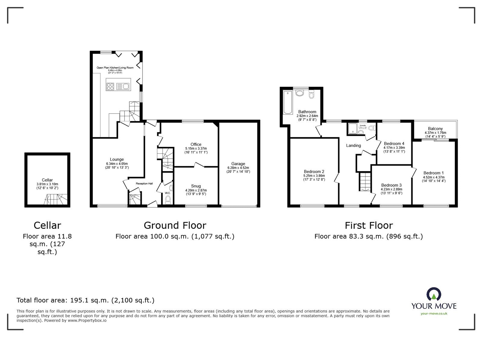 Floorplan of 4 bedroom Detached House for sale, Church Street, Earl Shilton, Leicestershire, LE9