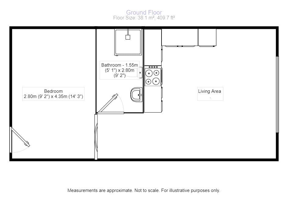 Floorplan of 1 bedroom  Flat to rent, Arthur Street, Barwell, Leicester, LE9