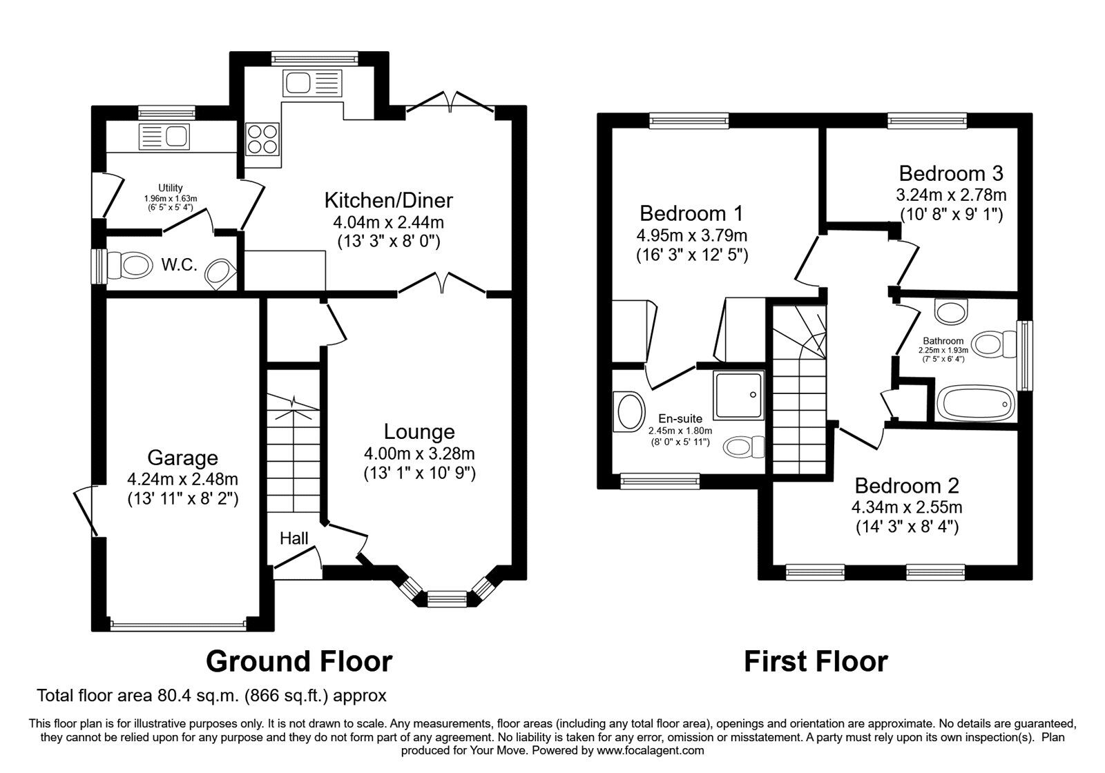 Floorplan of 3 bedroom Detached House for sale, Ryelands Crescent, Stoke Golding, Leicestershire, CV13