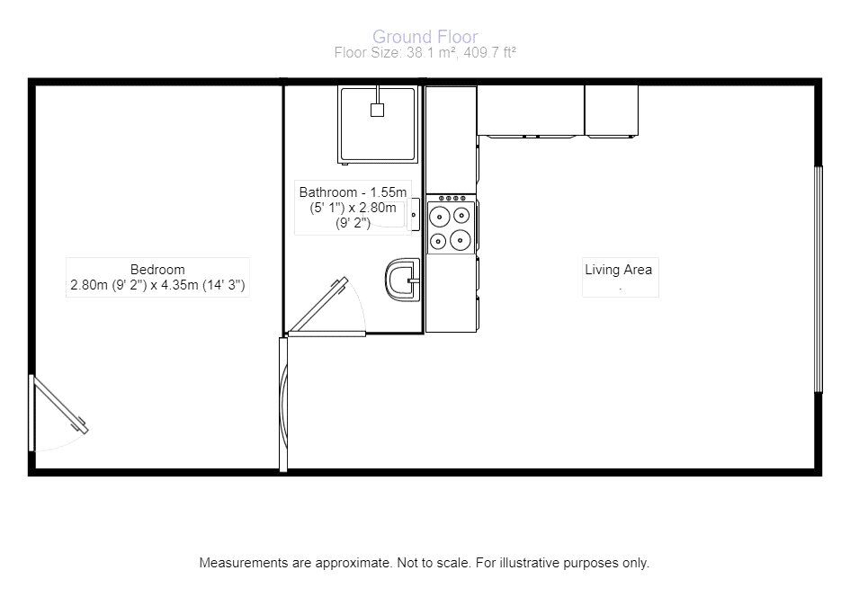 Floorplan of 1 bedroom  Flat to rent, Arthur Street, Barwell, Leicestershire, LE9