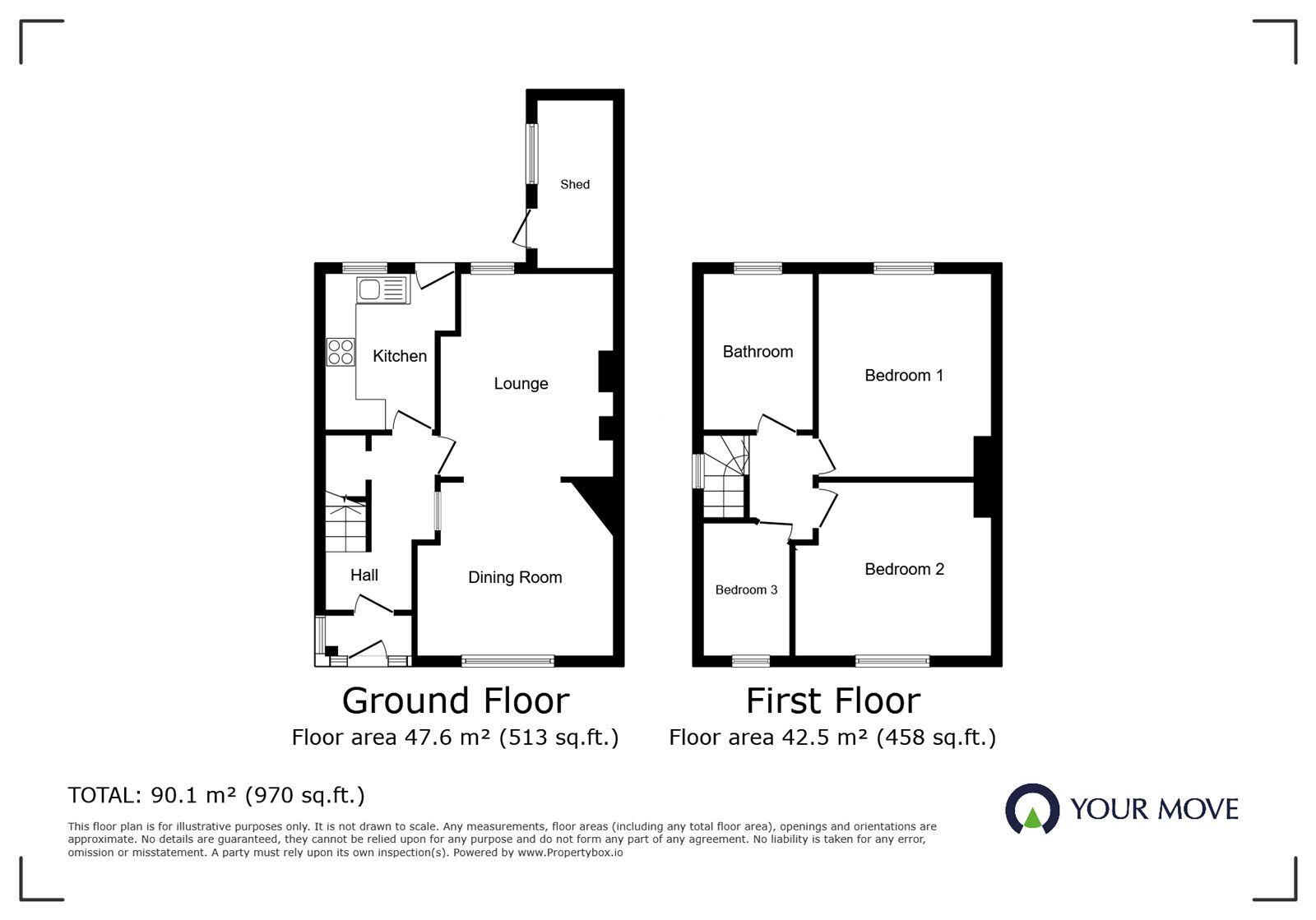 Floorplan of 3 bedroom Semi Detached House for sale, London Road, Hinckley, Leicestershire, LE10