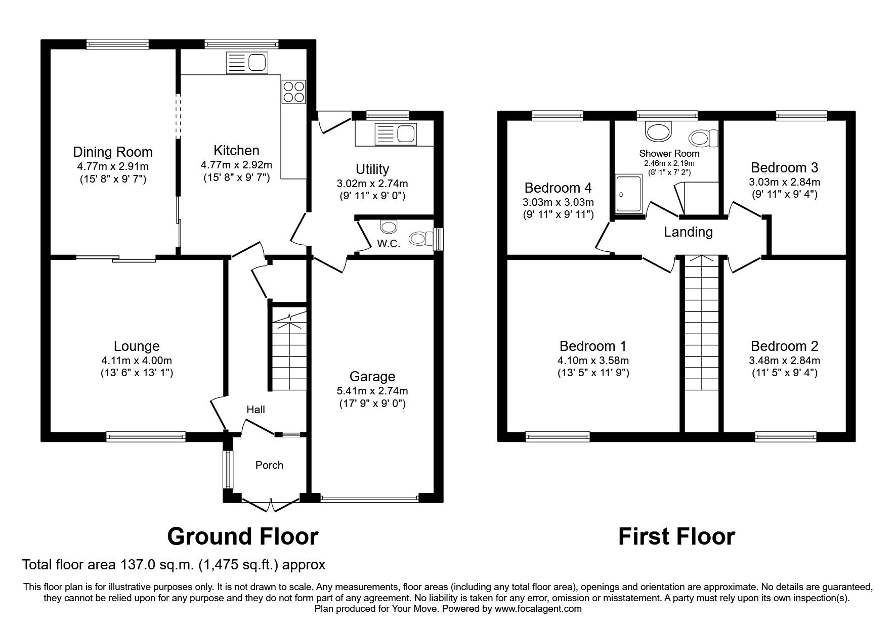 Floorplan of 4 bedroom Detached House for sale, St. Georges Avenue, Hinckley, Leicestershire, LE10