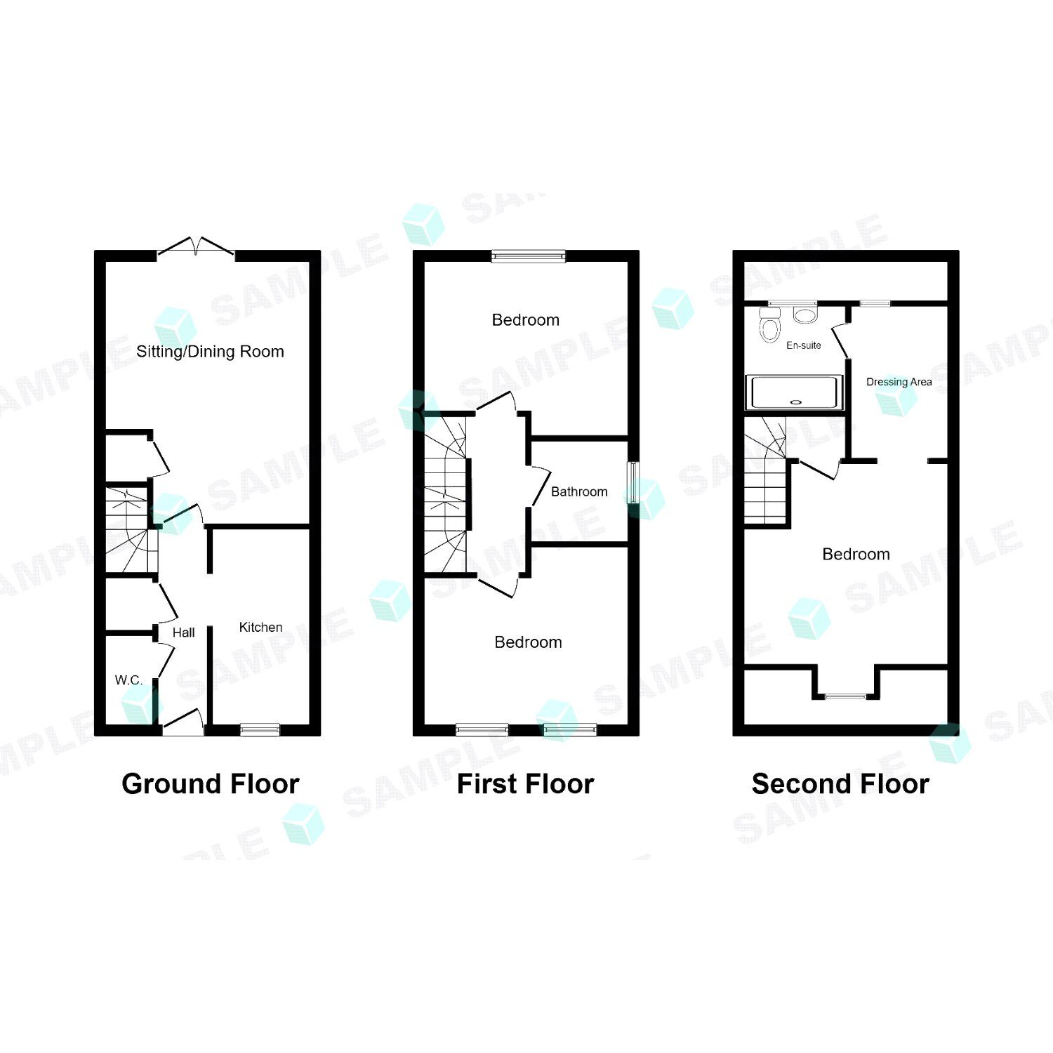 Floorplan of 3 bedroom Semi Detached House for sale, Russett Close, Barwell, Leicestershire, LE9