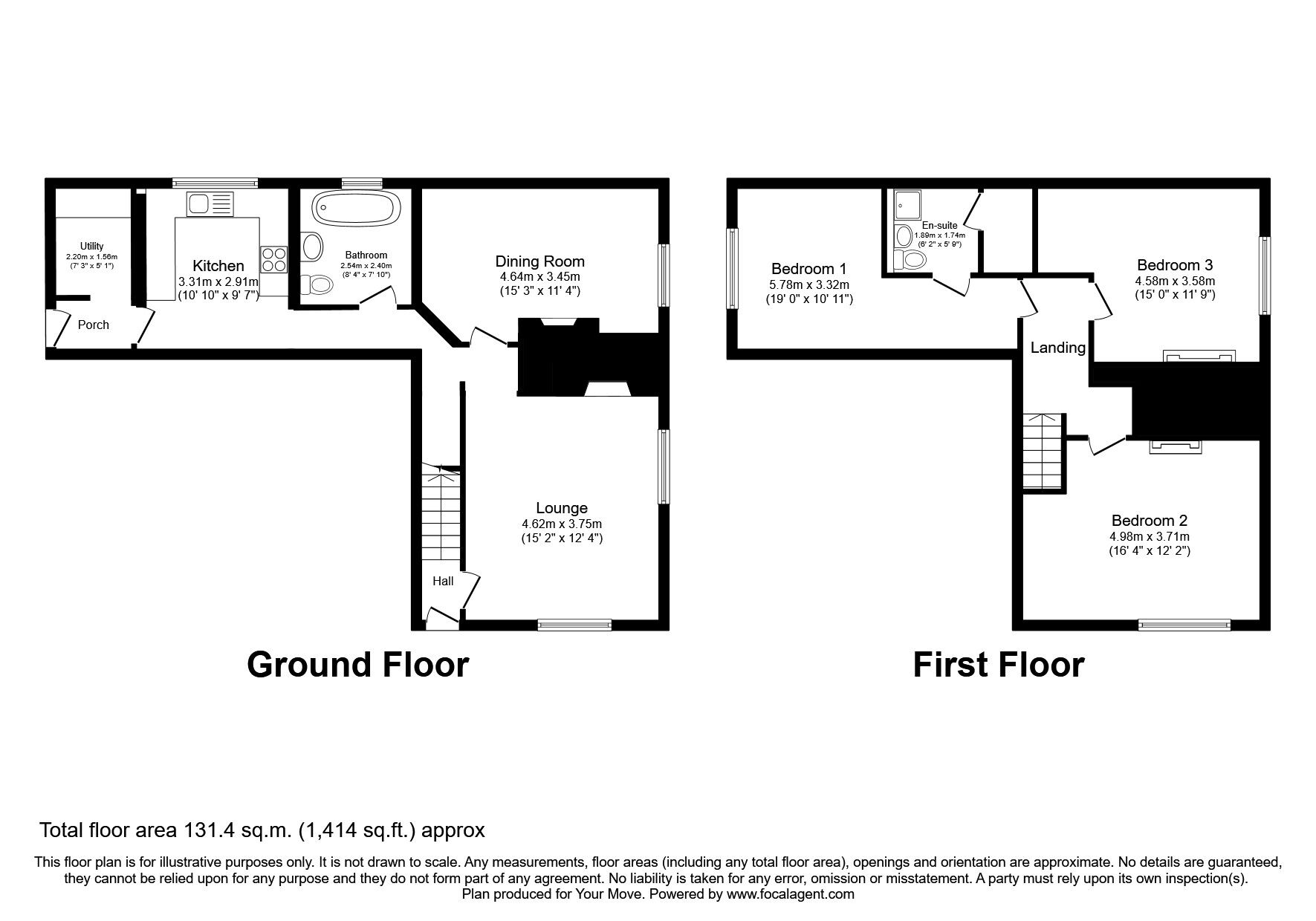 Floorplan of 3 bedroom Semi Detached Property for sale, School Lane, Wolvey, Warwickshire, LE10