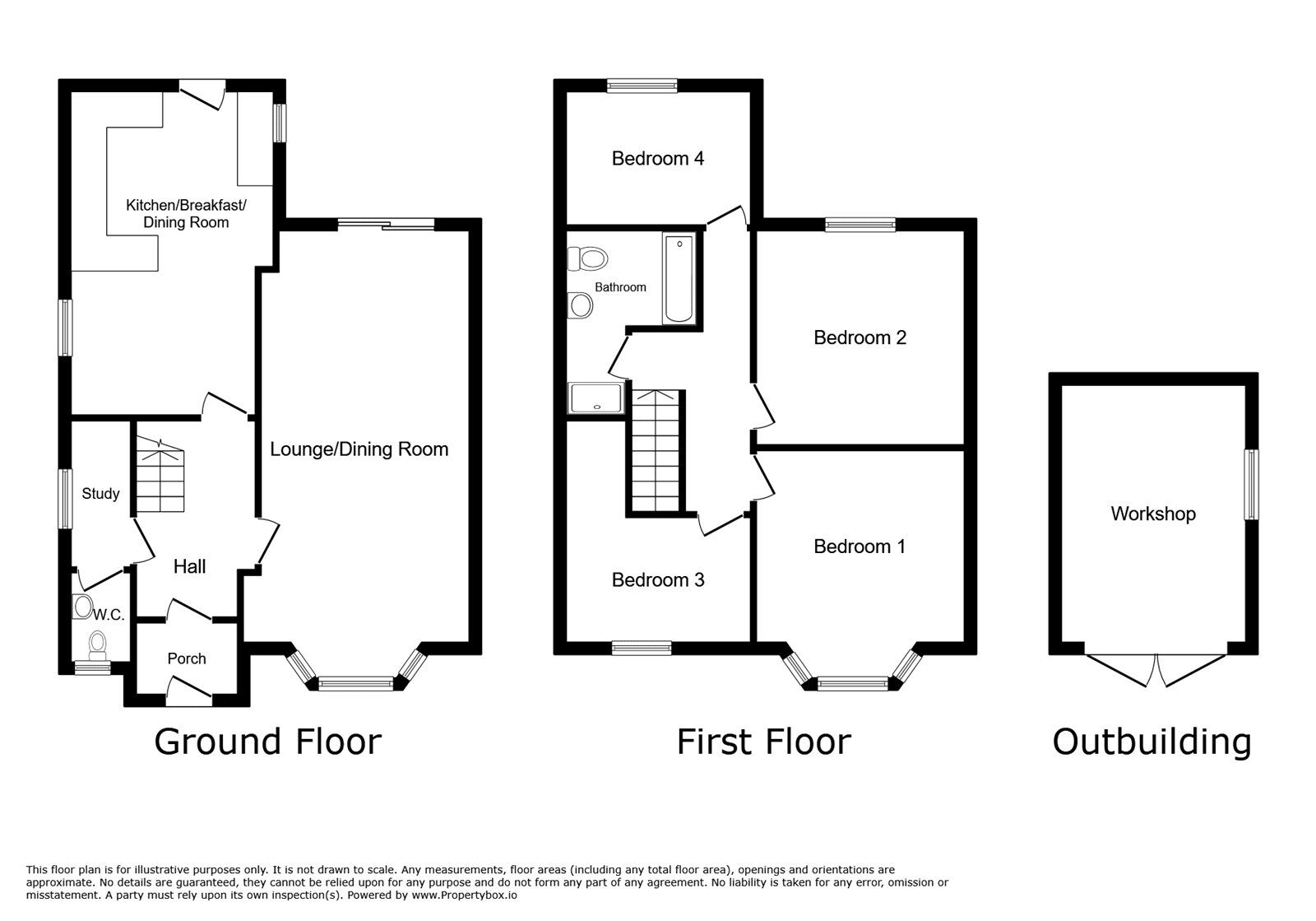 Floorplan of 4 bedroom Semi Detached House for sale, Watling Street, Hinckley, Leicestershire, LE10