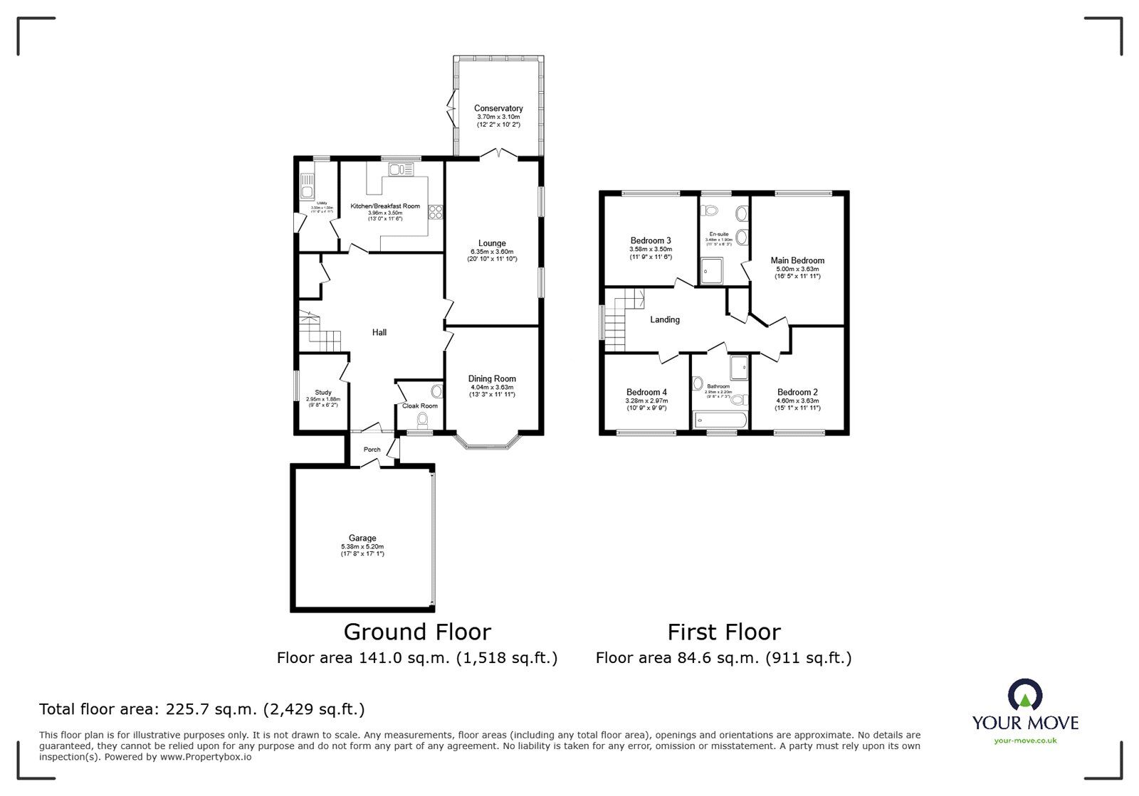 Floorplan of 4 bedroom Detached House for sale, Eastwoods Road, Hinckley, Leicestershire, LE10