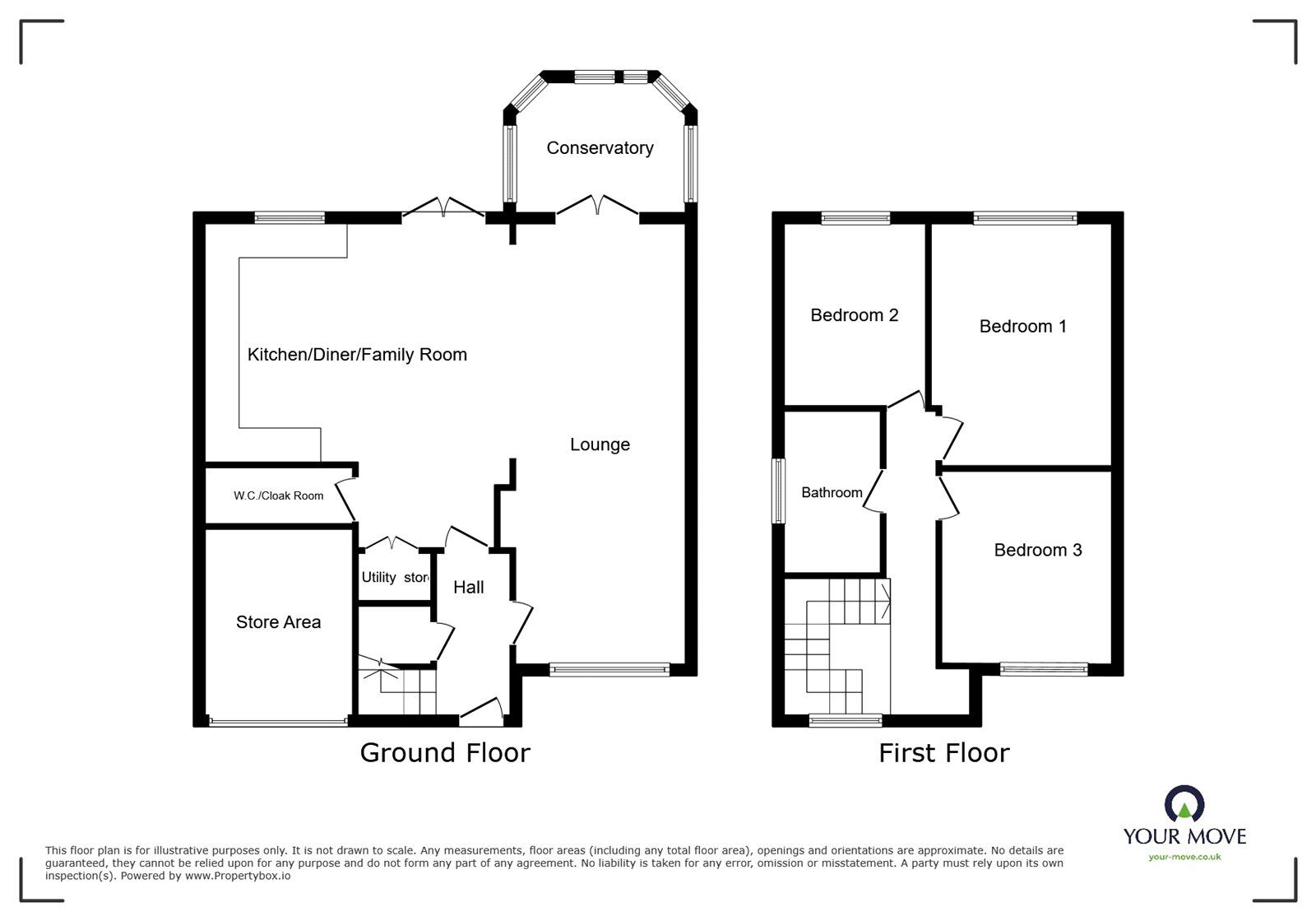 Floorplan of 3 bedroom Detached House for sale, Fritchley Close, Huncote, Leicestershire, LE9
