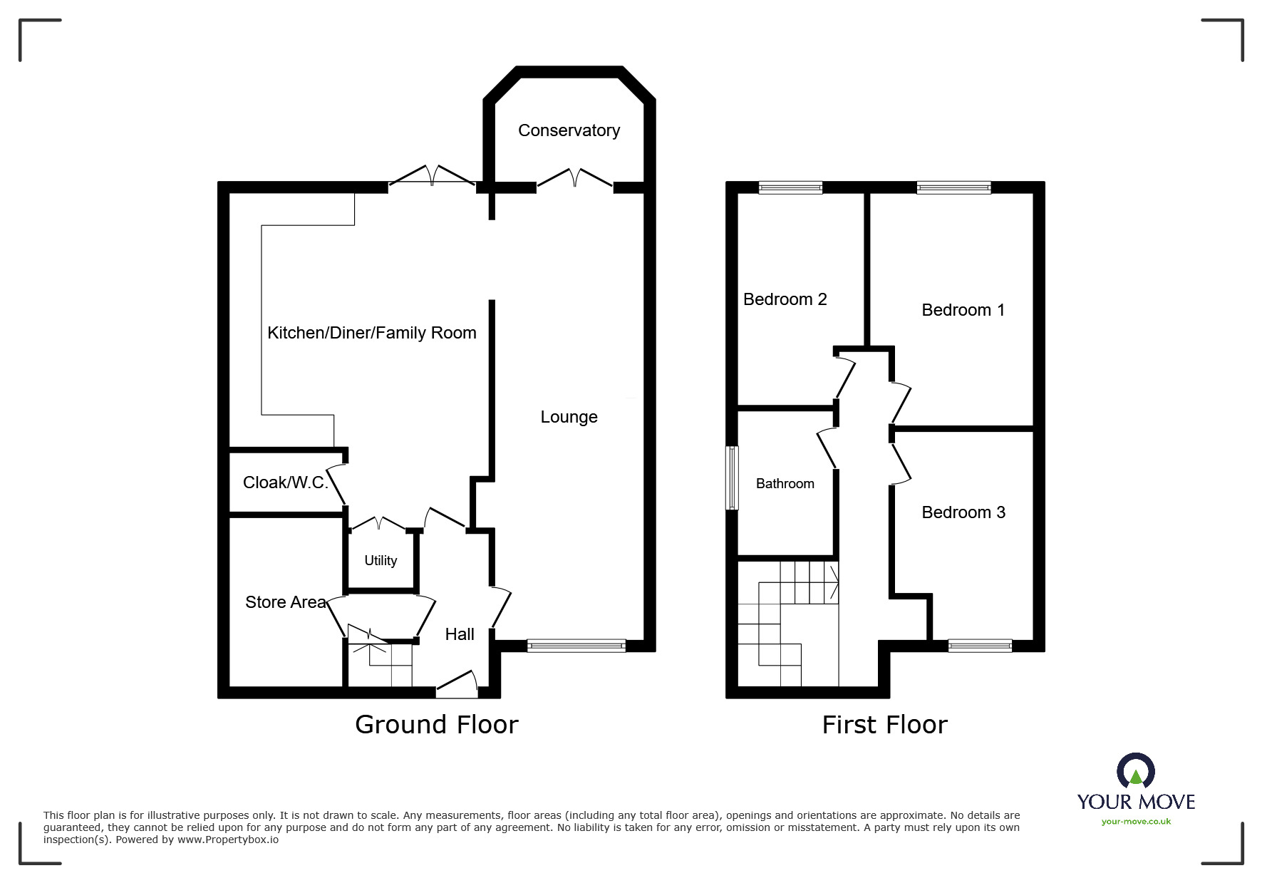 Floorplan of 3 bedroom Detached House for sale, Fritchley Close, Huncote, Leicestershire, LE9