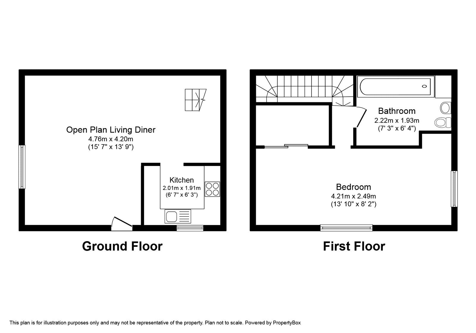 Floorplan of 1 bedroom End Terrace House for sale, Willow Close, Burbage, Leicestershire, LE10