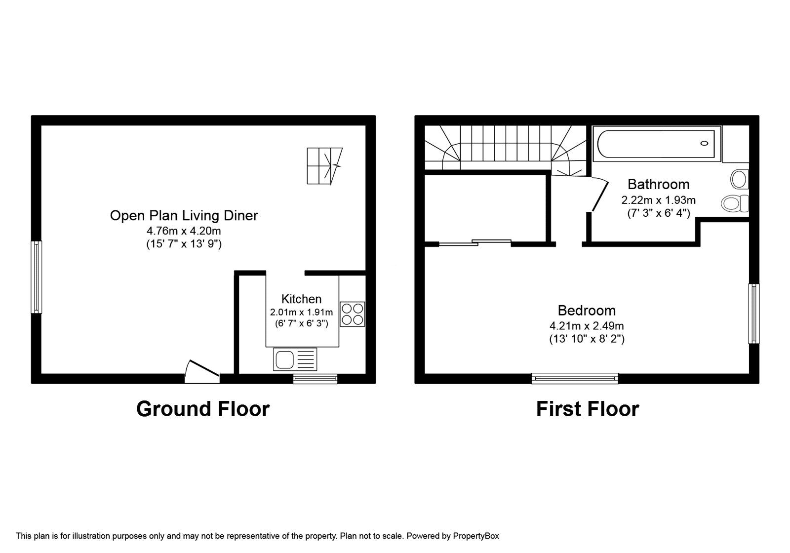 Floorplan of 1 bedroom End Terrace House for sale, Willow Close, Burbage, Leicestershire, LE10