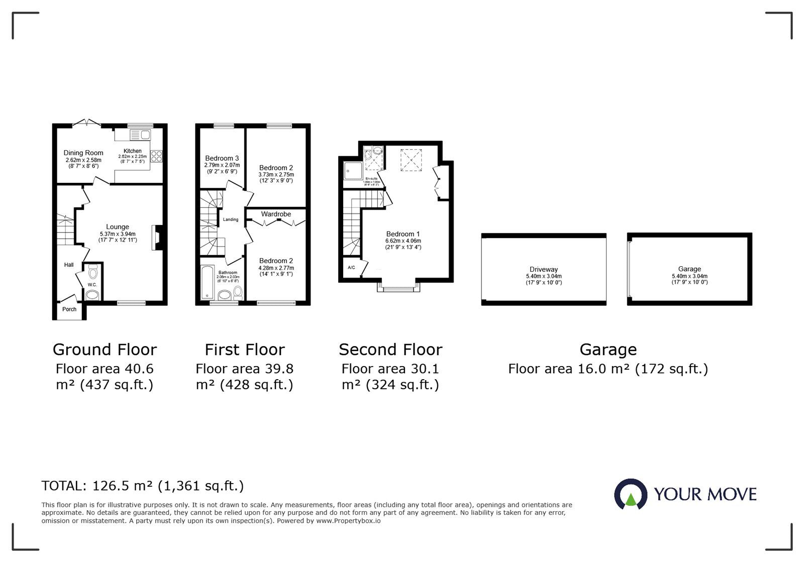 Floorplan of 4 bedroom End Terrace House for sale, Applebees Walk, Hinckley, Leicestershire, LE10