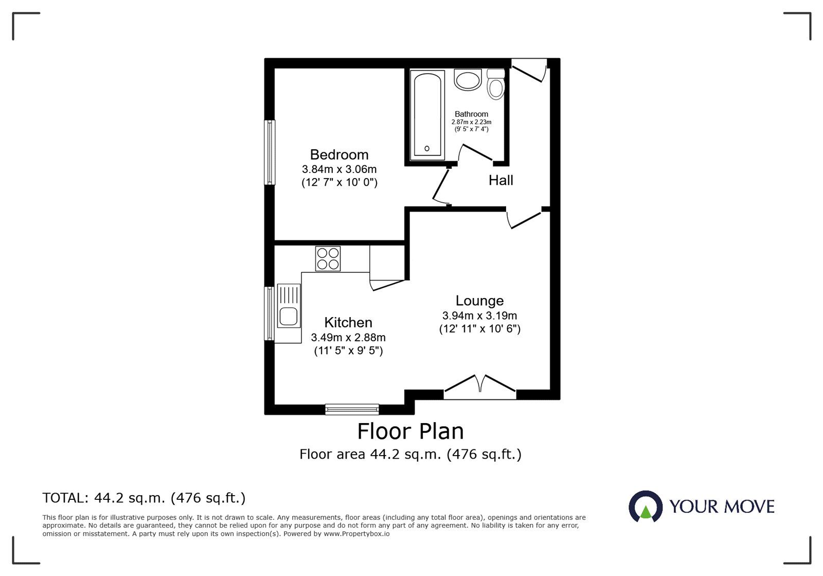 Floorplan of 1 bedroom  Flat for sale, Hill Street, Barwell, Leicestershire, LE9