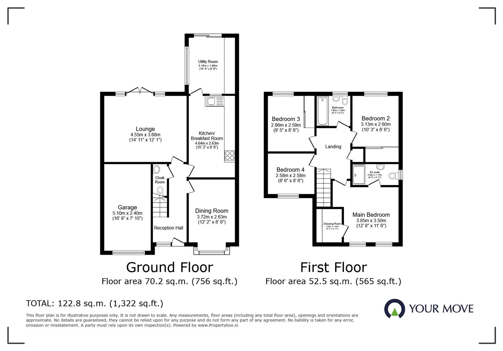 Floorplan of 4 bedroom Detached House for sale, Metcalf Close, Stoney Stanton, Leicestershire, LE9