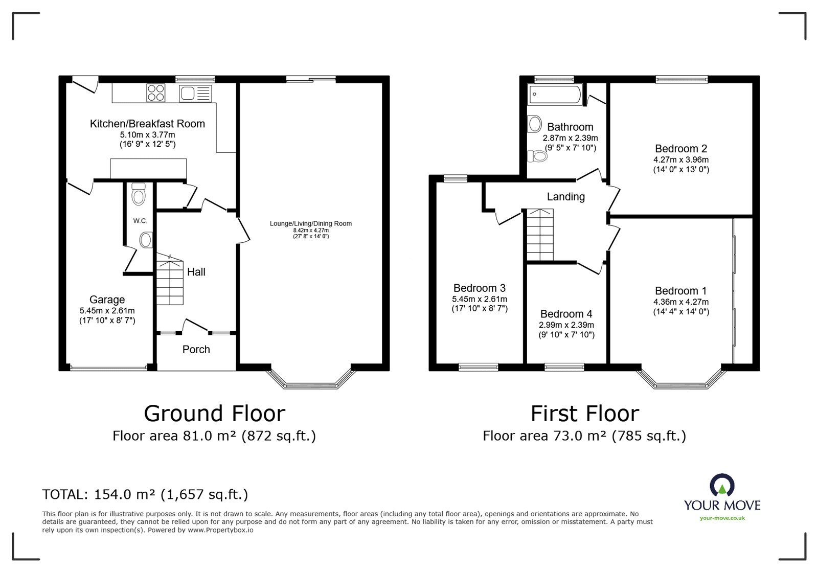 Floorplan of 4 bedroom Semi Detached House for sale, Stanley Road, Hinckley, Leicestershire, LE10