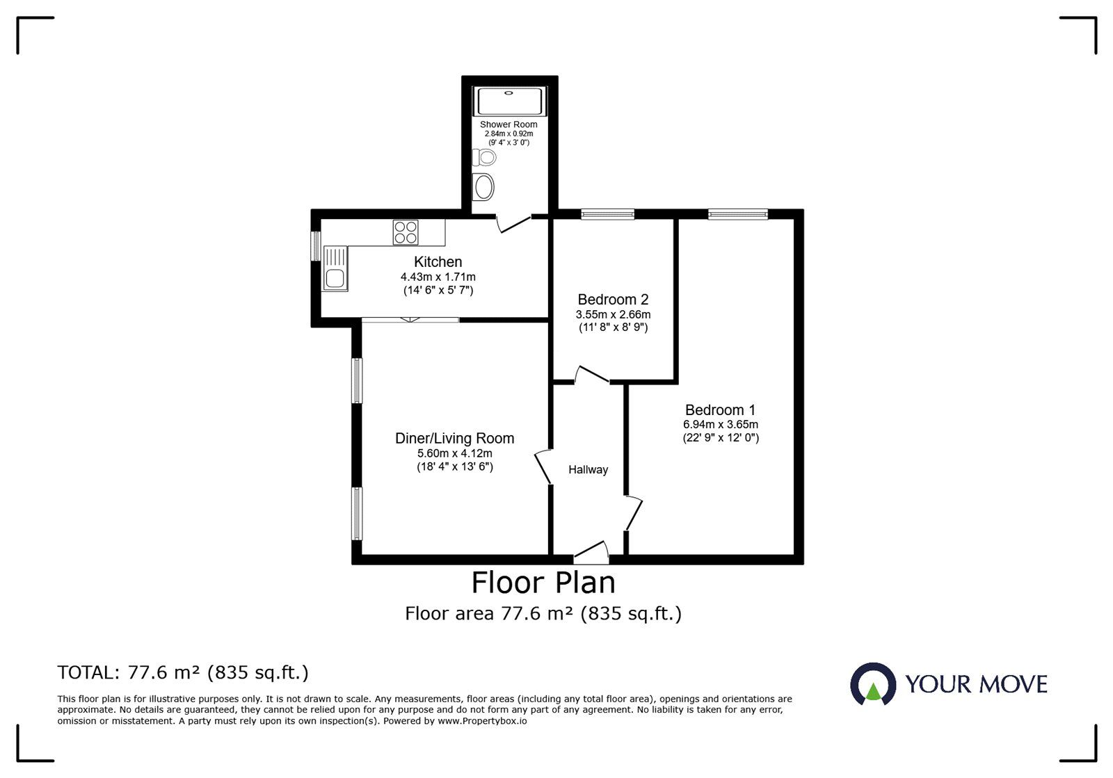 Floorplan of 2 bedroom Flat to rent, Regent Street, Hinckley, Leicestershire, LE10