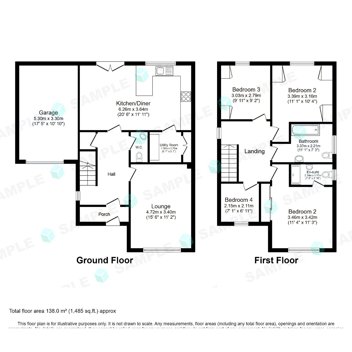 Floorplan of 4 bedroom Detached House for sale, Welbeck Avenue, Burbage, Leicestershire, LE10