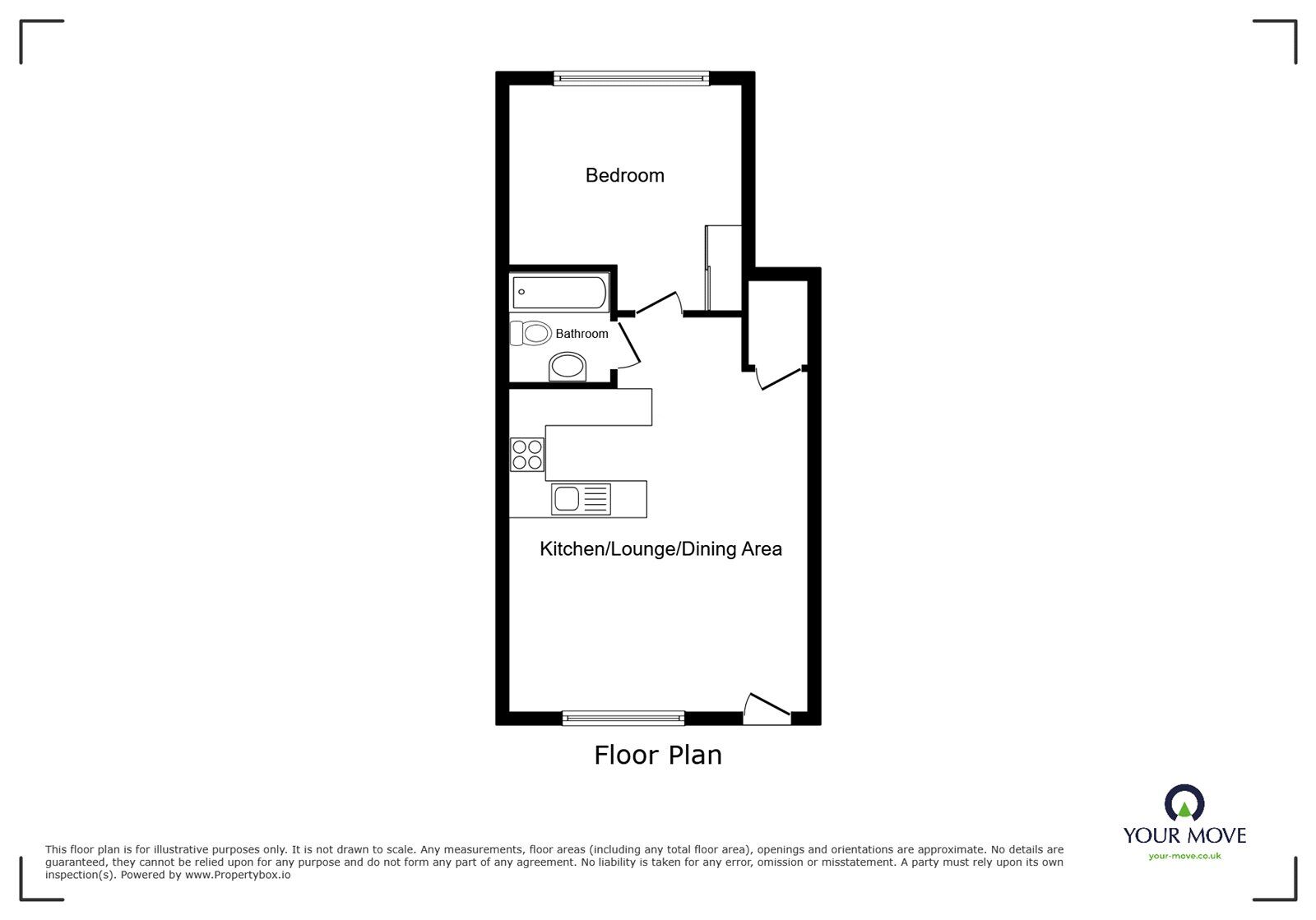 Floorplan of 1 bedroom  Flat for sale, Ryelands Crescent, Stoke Golding, Leicestershire, CV13