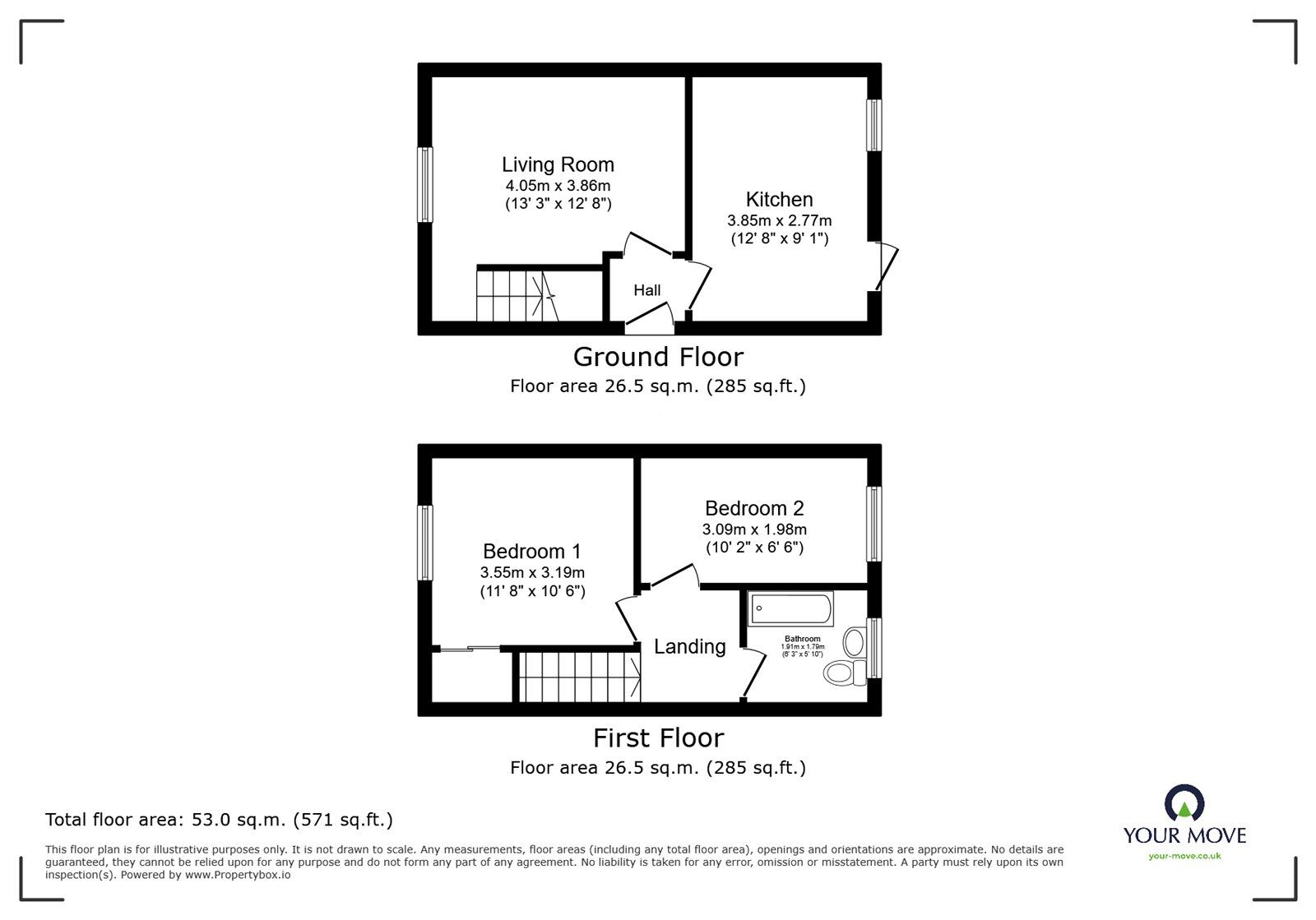 Floorplan of 2 bedroom Semi Detached House to rent, Severn Avenue, Hinckley, Leicestershire, LE10