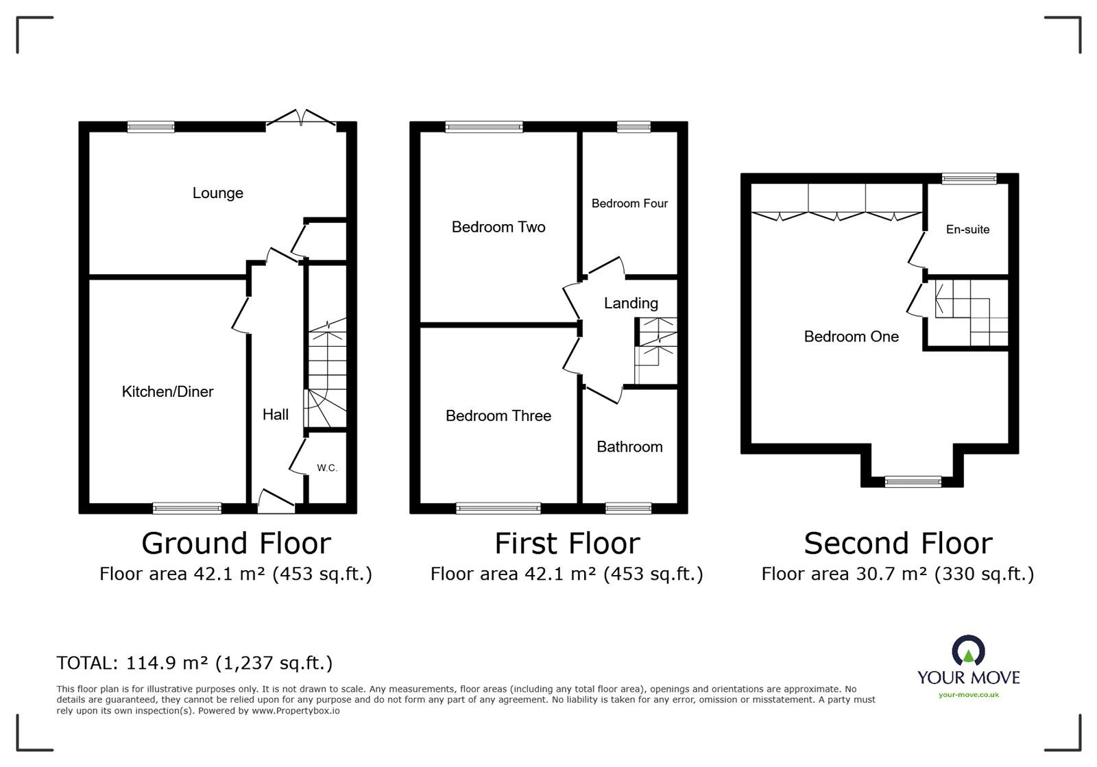 Floorplan of 4 bedroom Semi Detached House for sale, Olympic Way, Hinckley, Leicestershire, LE10