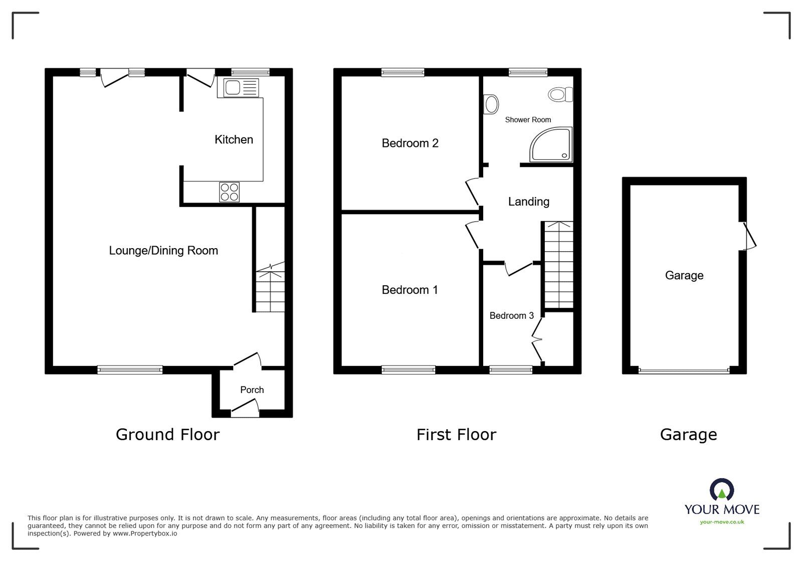 Floorplan of 3 bedroom Semi Detached House for sale, Roston Drive, Hinckley, Leicestershire, LE10