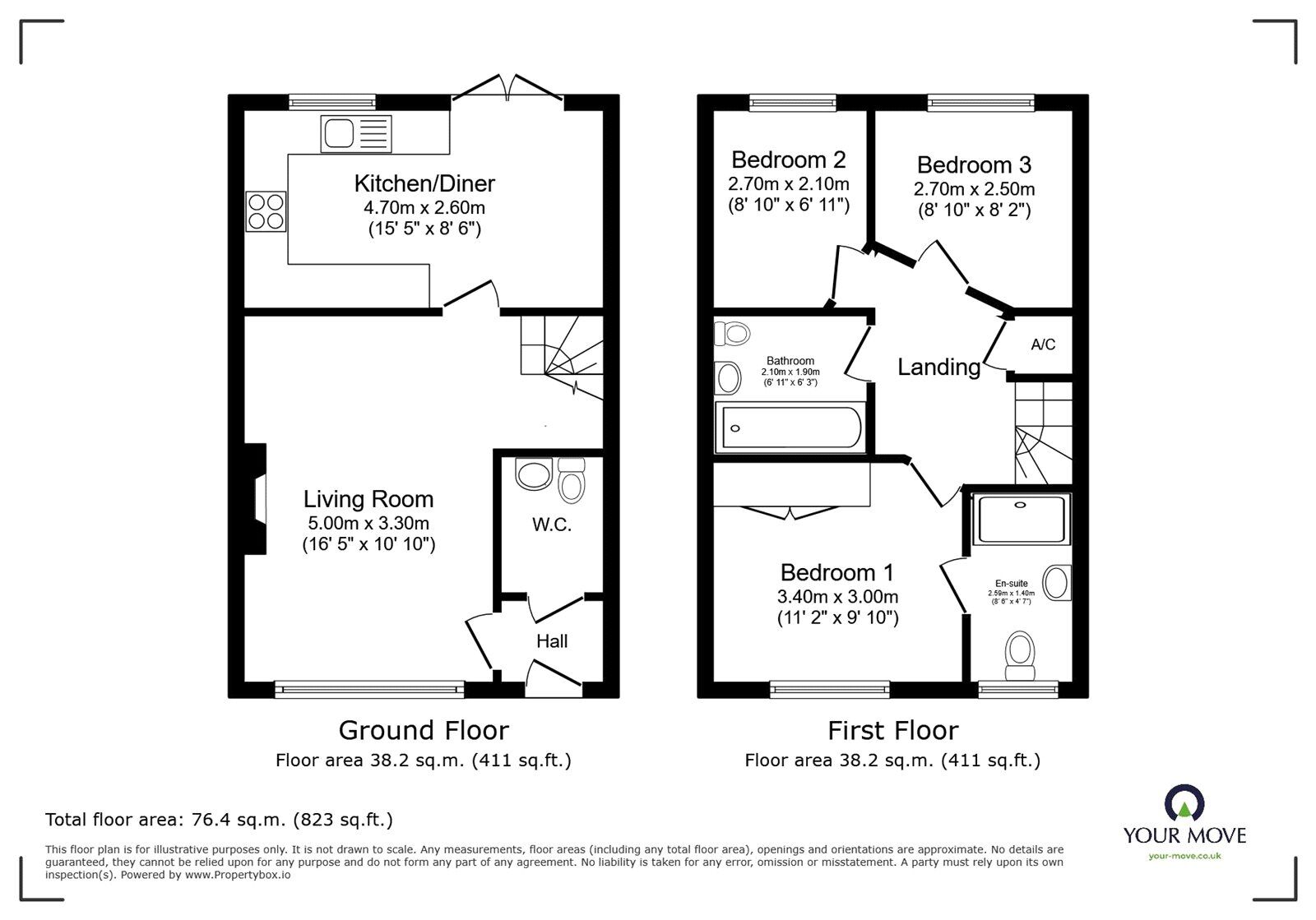 Floorplan of 3 bedroom Semi Detached House for sale, Paddock Way, Hinckley, Leicestershire, LE10