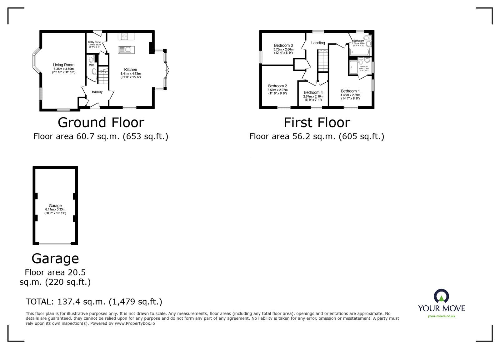 Floorplan of 4 bedroom Detached House for sale, Craigowan Close, Burbage, Leicestershire, LE10