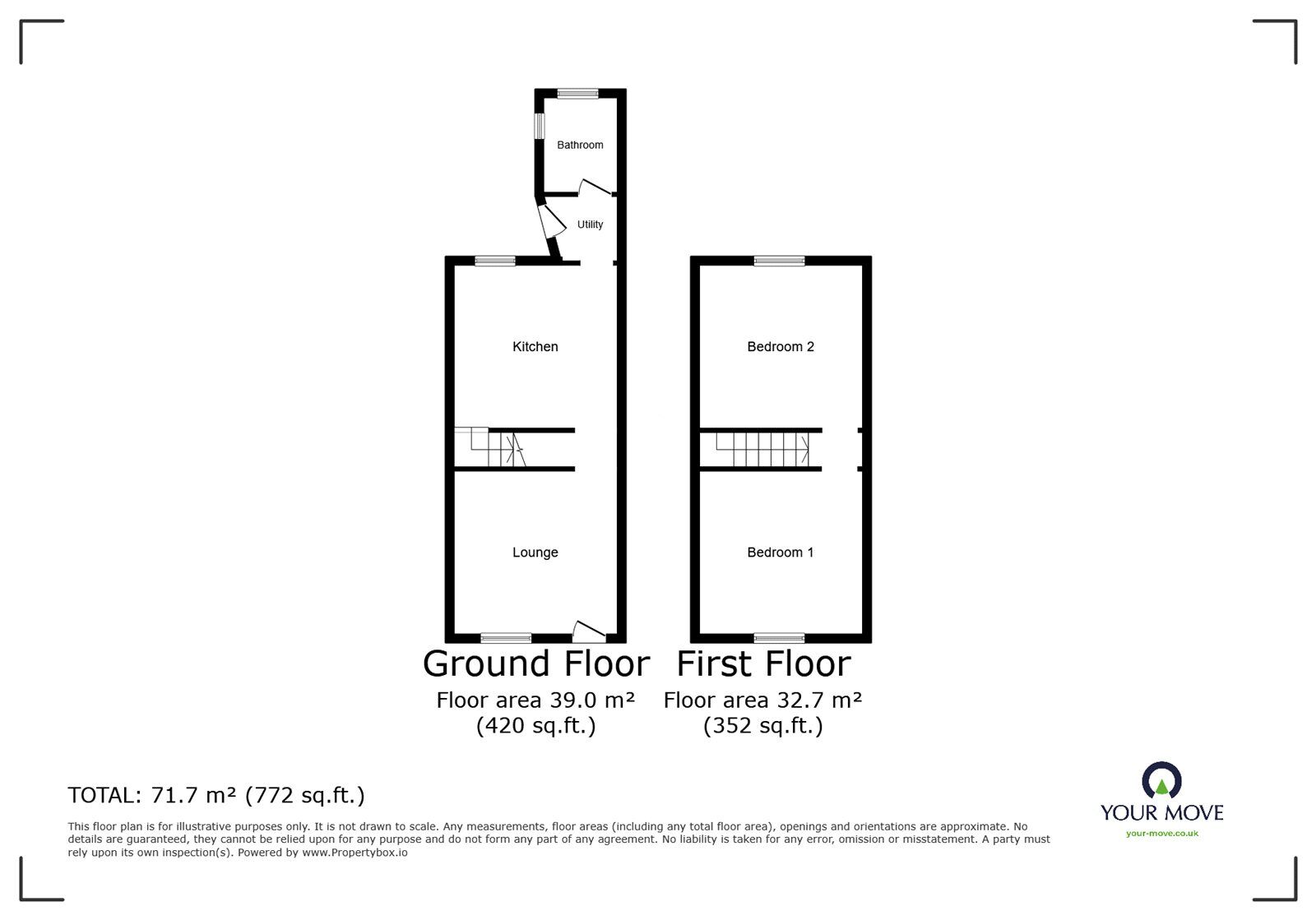 Floorplan of 2 bedroom Mid Terrace House for sale, Stafford Street, Barwell, Leicestershire, LE9