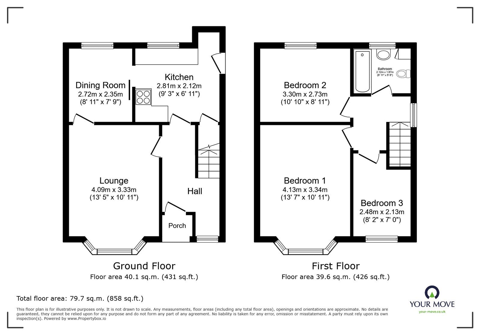 Floorplan of 3 bedroom Detached House for sale, Brame Road, Hinckley, Leicestershire, LE10