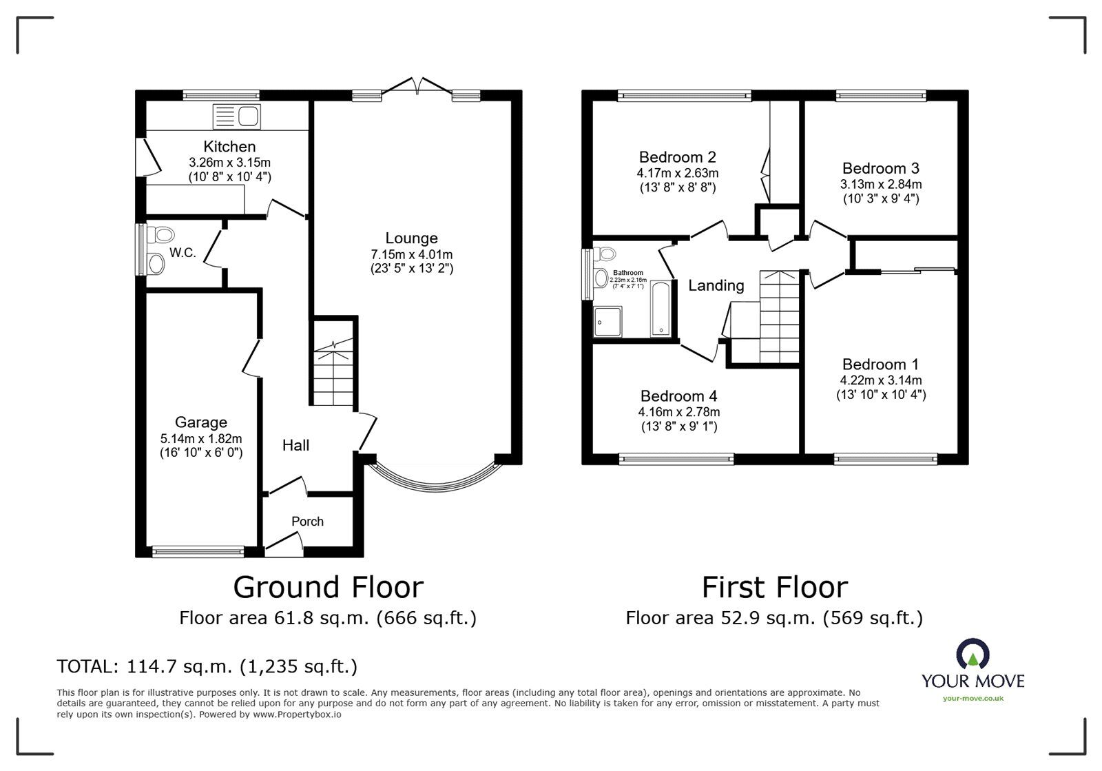 Floorplan of 4 bedroom Detached House for sale, Sketchley Road, Burbage, Leicestershire, LE10