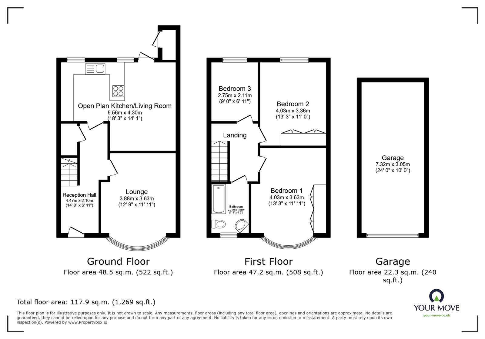 Floorplan of 3 bedroom Semi Detached House for sale, Woodland Road, Hinckley, Leicestershire, LE10