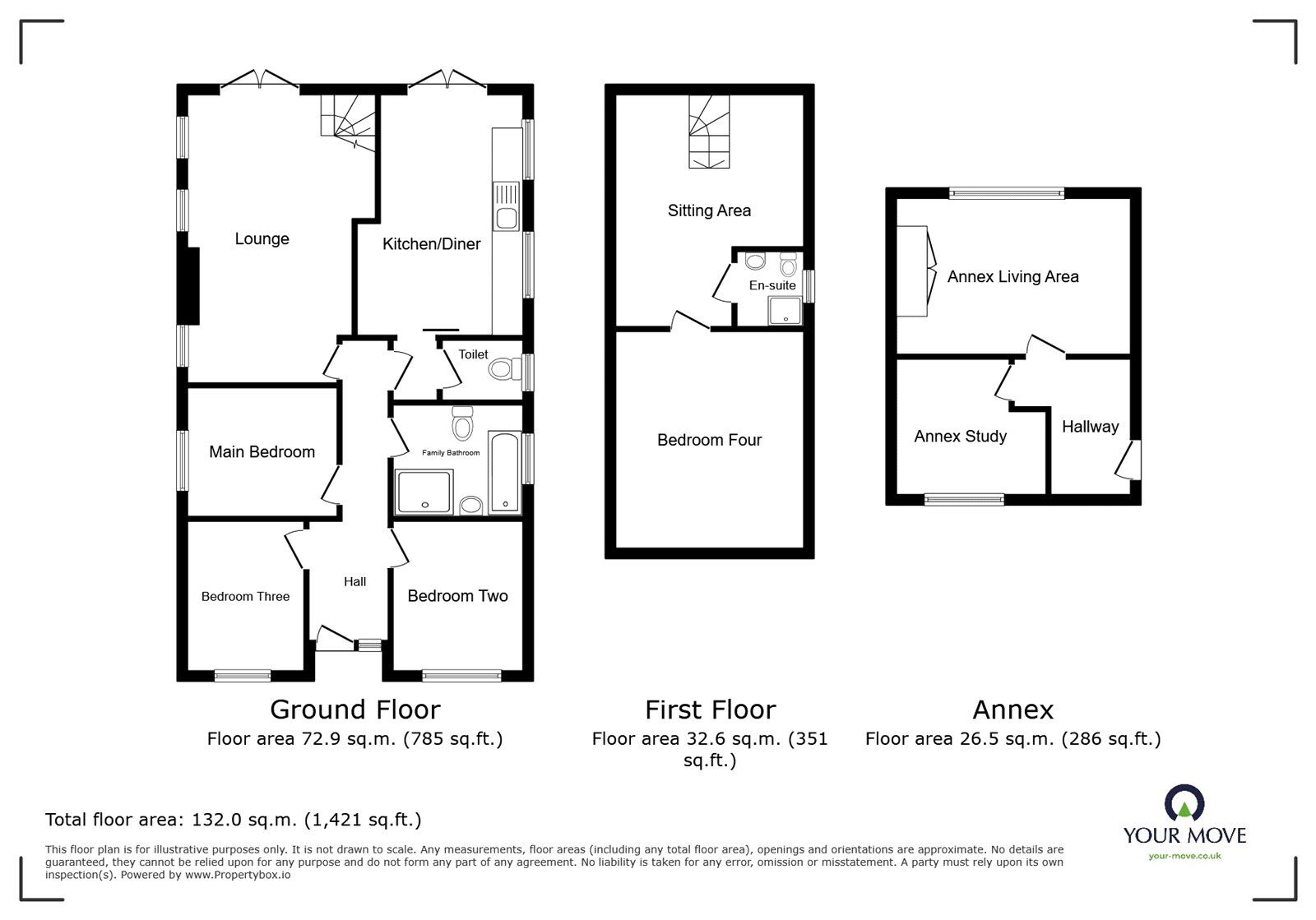 Floorplan of 4 bedroom Detached Bungalow for sale, Sketchley Road, Burbage, Leicestershire, LE10