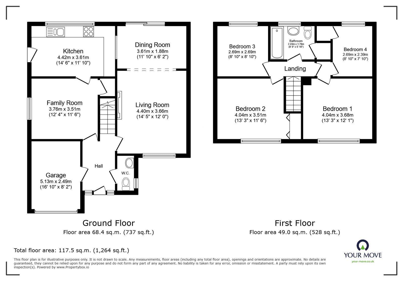 Floorplan of 4 bedroom Detached House for sale, Stoneygate Drive, Hinckley, Leicestershire, LE10