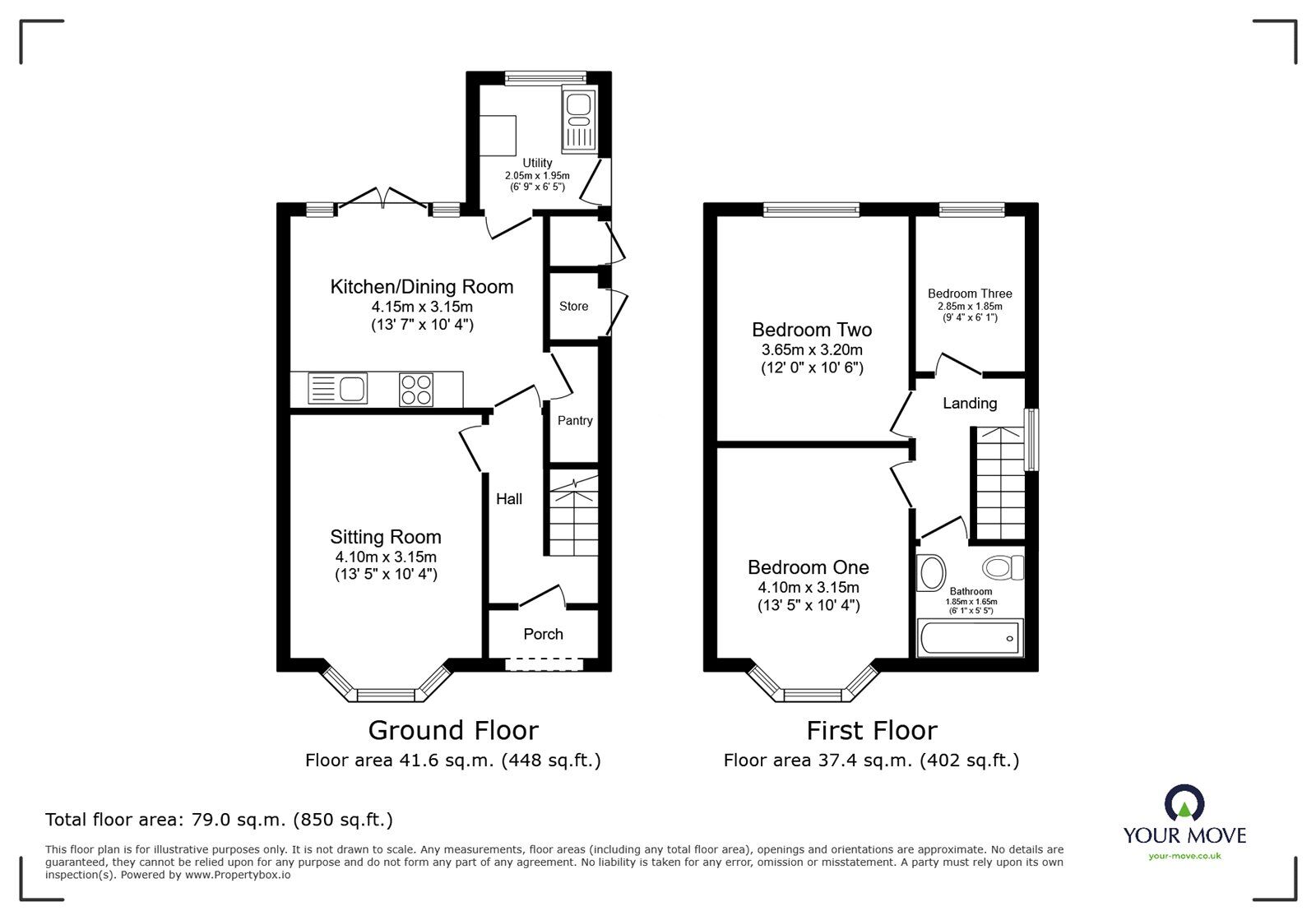 Floorplan of 3 bedroom Semi Detached House for sale, Sketchley Road, Burbage, Leicestershire, LE10